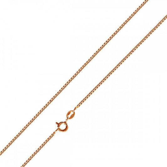 0.8 mm Rose Gold Plated 925 Sterling Silver Box Chain - AriaDesignCollection