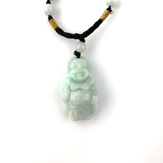 Jadeite Jade Buddha Carved Pendant, Budai, Happy Buddha, YW-0110-1647121300 - AriaDesignCollection
