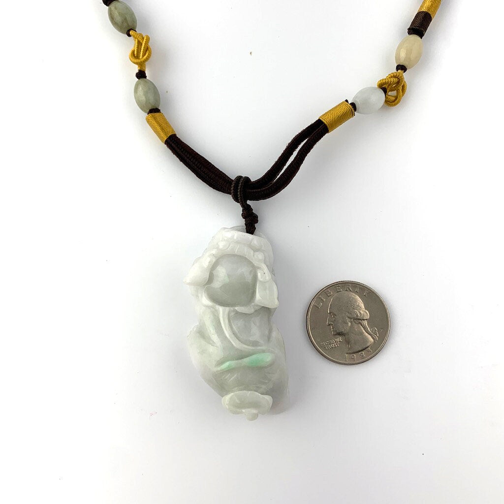 Jadeite Jade Dragon Pixiu Dragon Chinese Carved Pendant, YW-0110-1647115135,  YW-0110-1647115135 - AriaDesignCollection