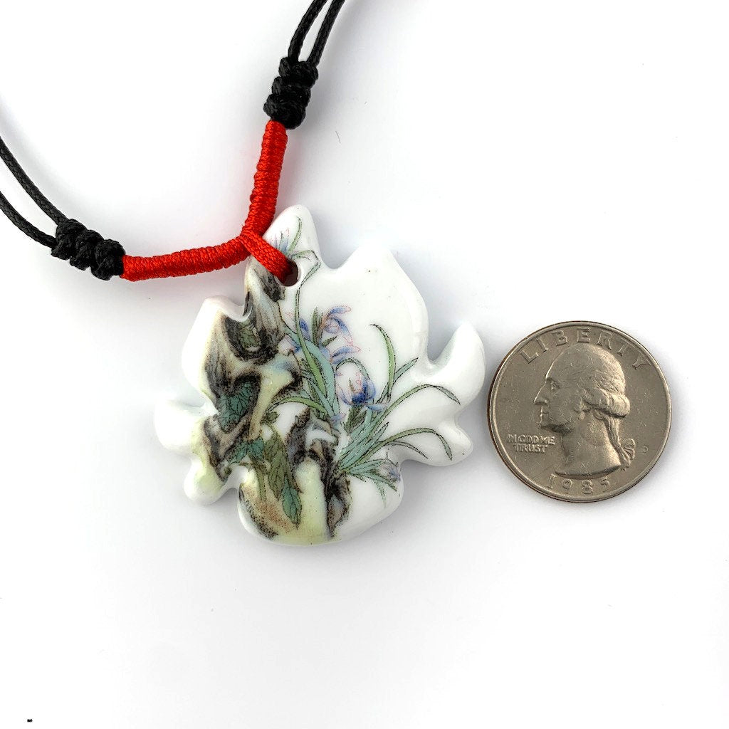 Chinese Porcelain Handmade Necklace, Oriental Necklace, Chinese Necklace, Ceramic Necklace, YW-0110-1647036774 - AriaDesignCollection