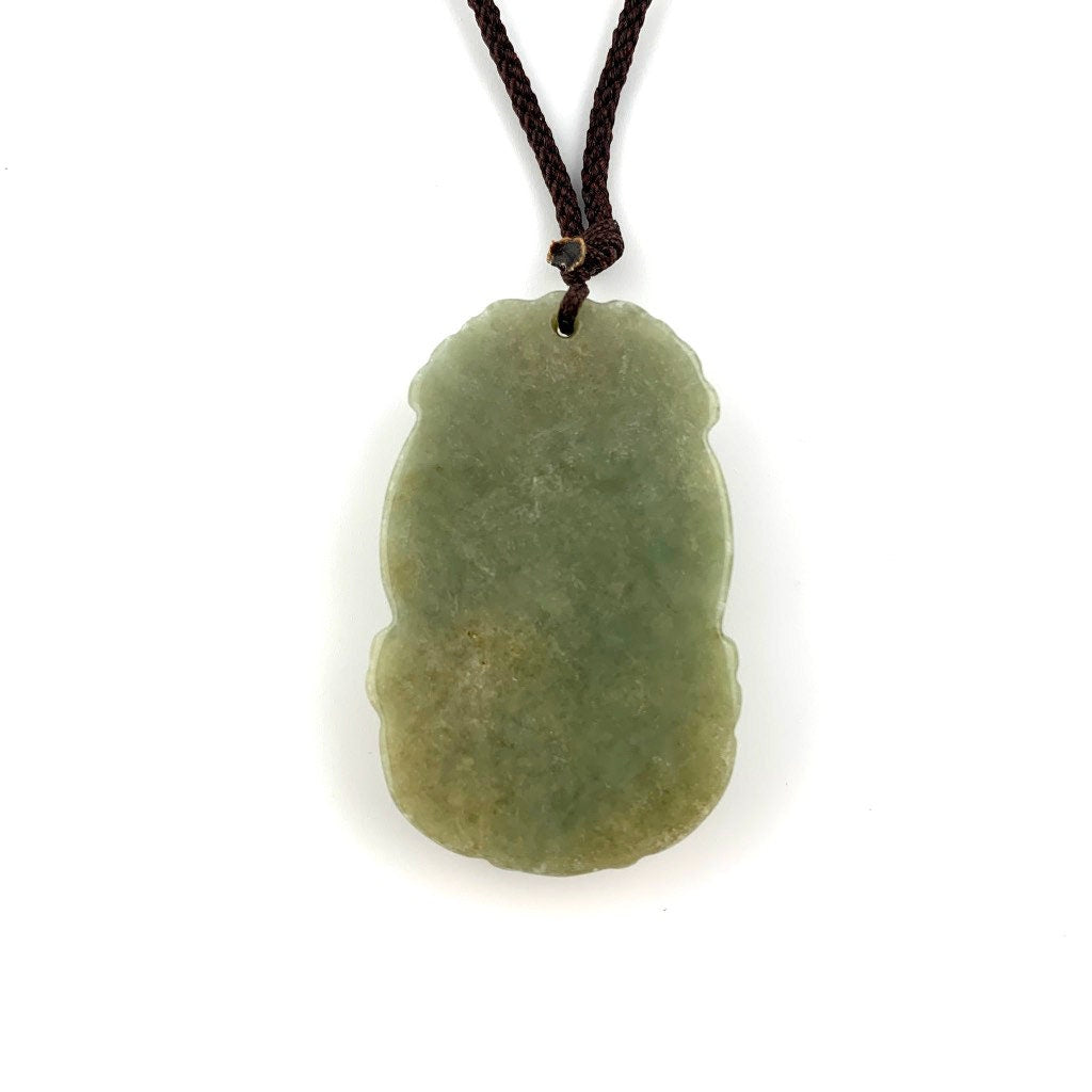Jadeite Jade Dog Chinese Zodiac Carved Rustic Pendant Necklace, YW-0110-1647034397 - AriaDesignCollection