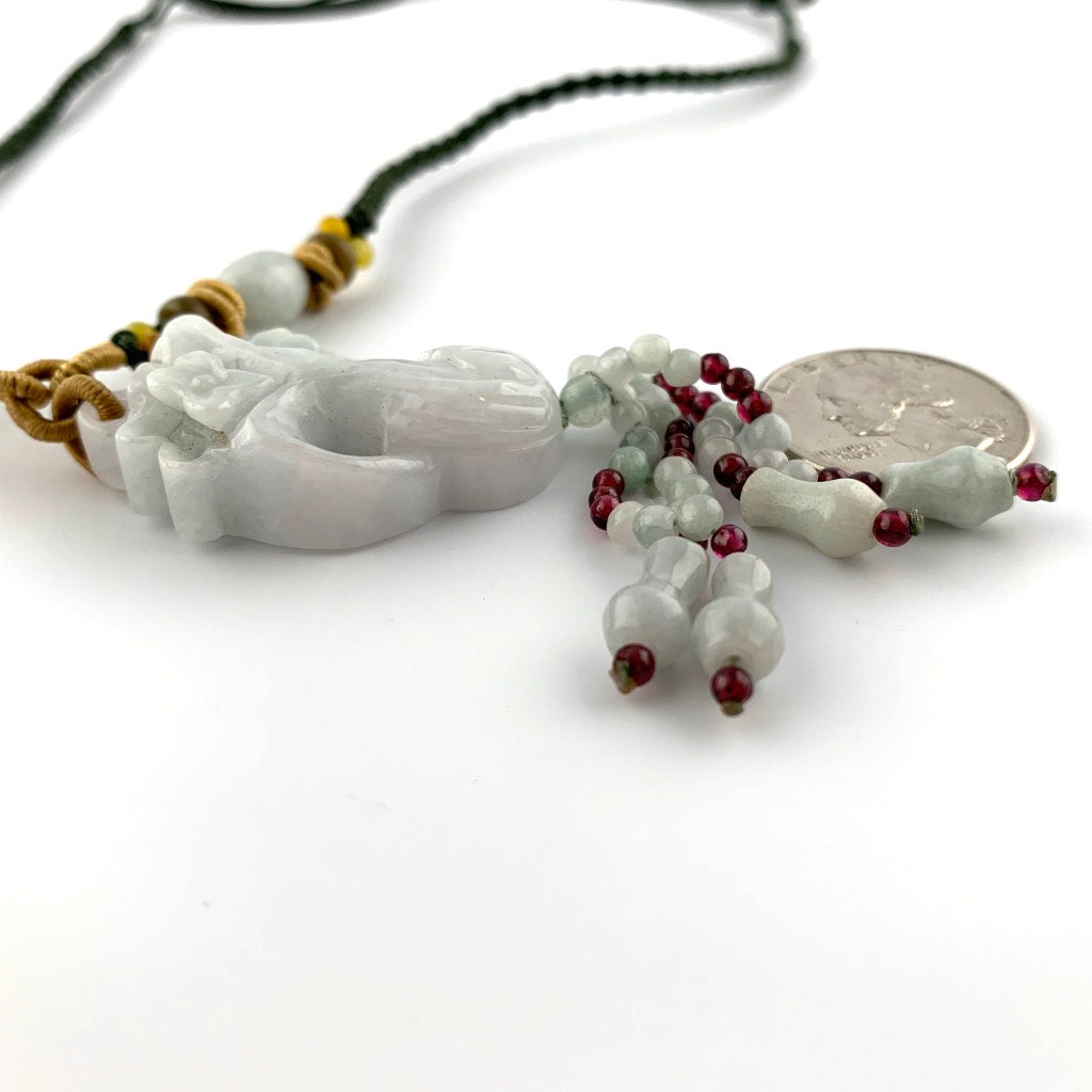 Jadeite Jade Carved Cabbage Necklace, YW-0110-1646979828 - AriaDesignCollection