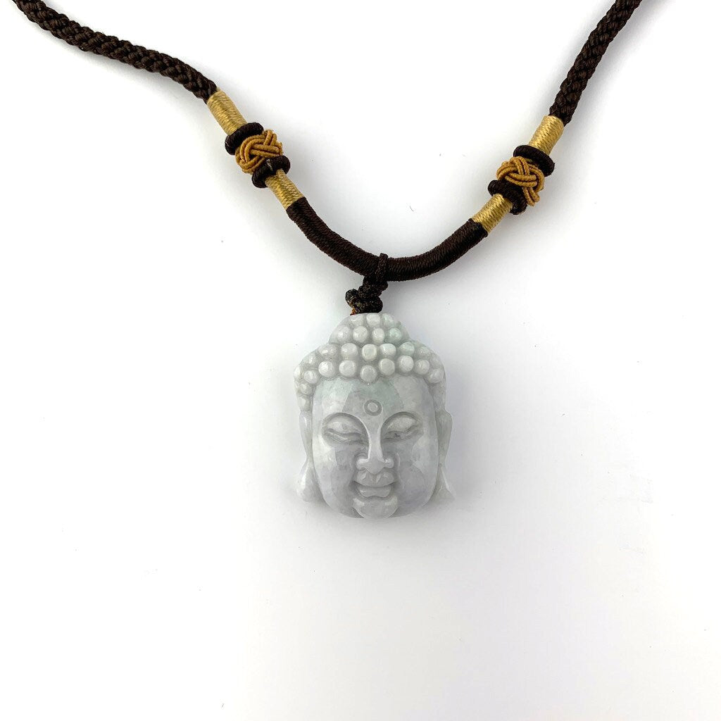 Jadeite Jade Buddha Carved Pendant, Amida, Amitabha, YW-0110-1647119737 - AriaDesignCollection