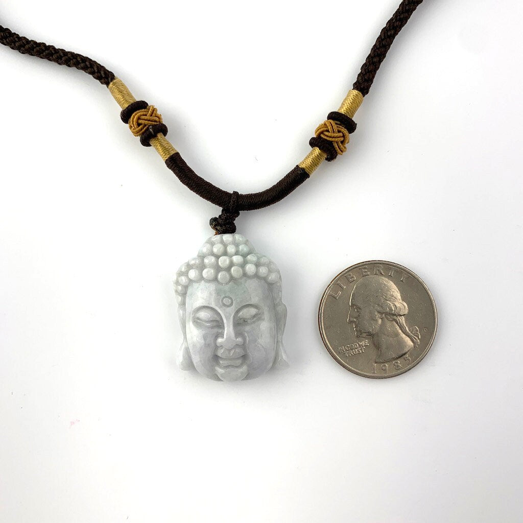 Jadeite Jade Buddha Carved Pendant, Amida, Amitabha, YW-0110-1647119737 - AriaDesignCollection