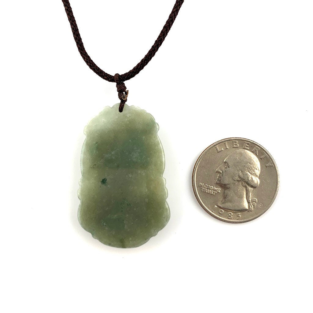 Jadeite Jade Rooster Chicken Chinese Zodiac Carved Rustic Pendant Necklace, YW-0110-1647035046 - AriaDesignCollection