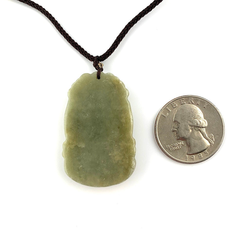 Jadeite Jade Pig Boar Chinese Zodiac Carved Rustic Pendant Necklace, YW-0321-1647033672 - AriaDesignCollection