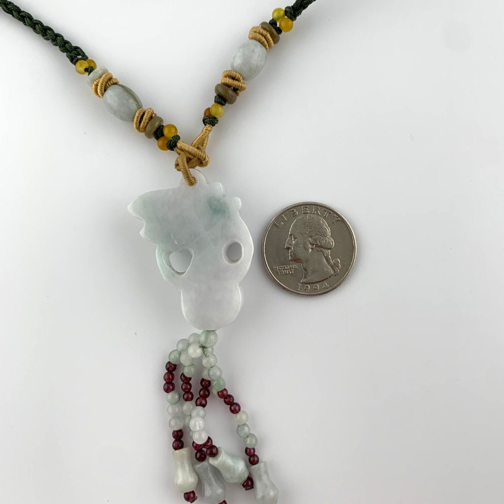 Jadeite Jade Carved Cabbage Necklace, YW-0110-1646979828 - AriaDesignCollection