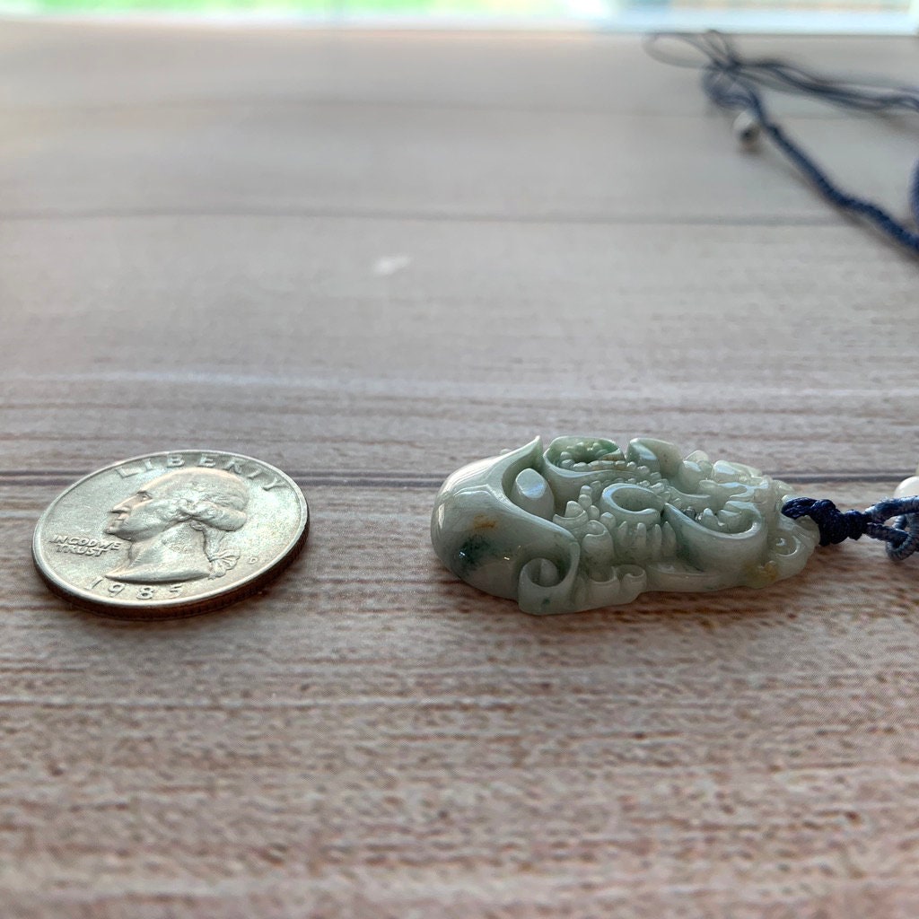 Jadeite Jade Snake Chinese Zodiac Carved Pendant Necklace, YW-0110-1646979561 - AriaDesignCollection