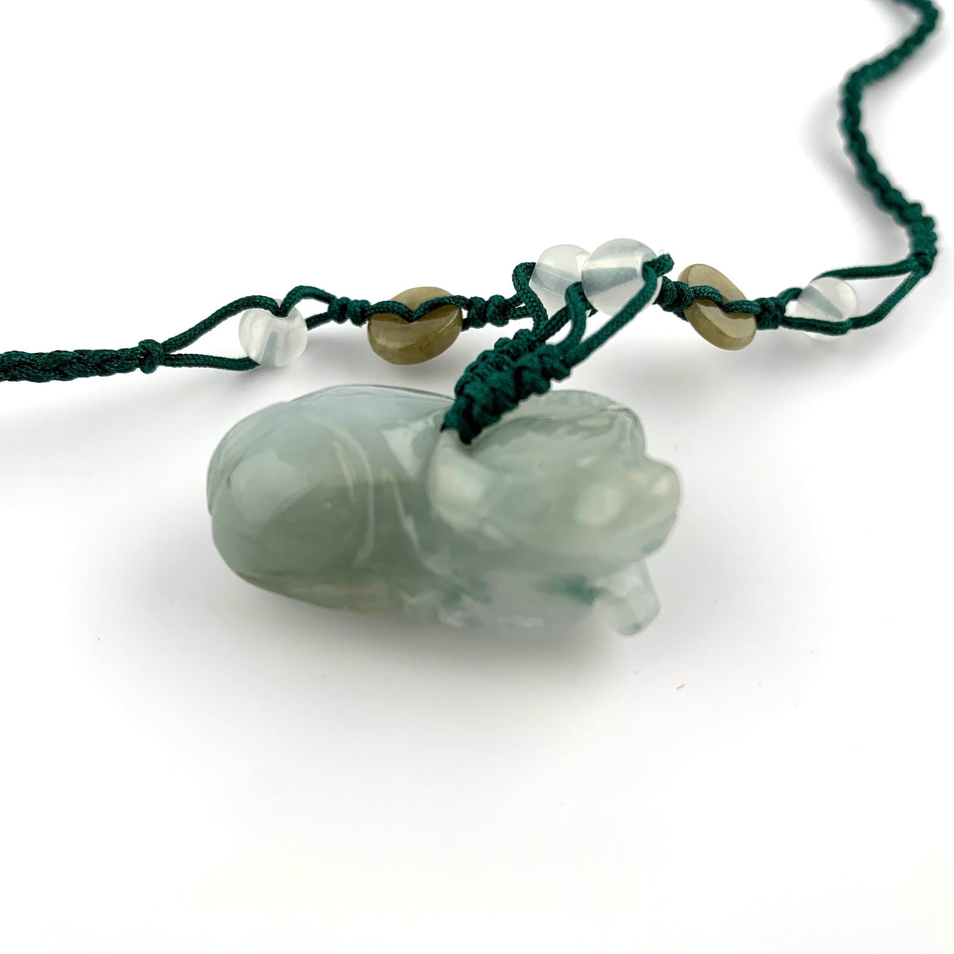 Jadeite Jade Ox Bull Cow Chinese Zodiac Carved Pendant Necklace, YW-0321-1646759918 - AriaDesignCollection