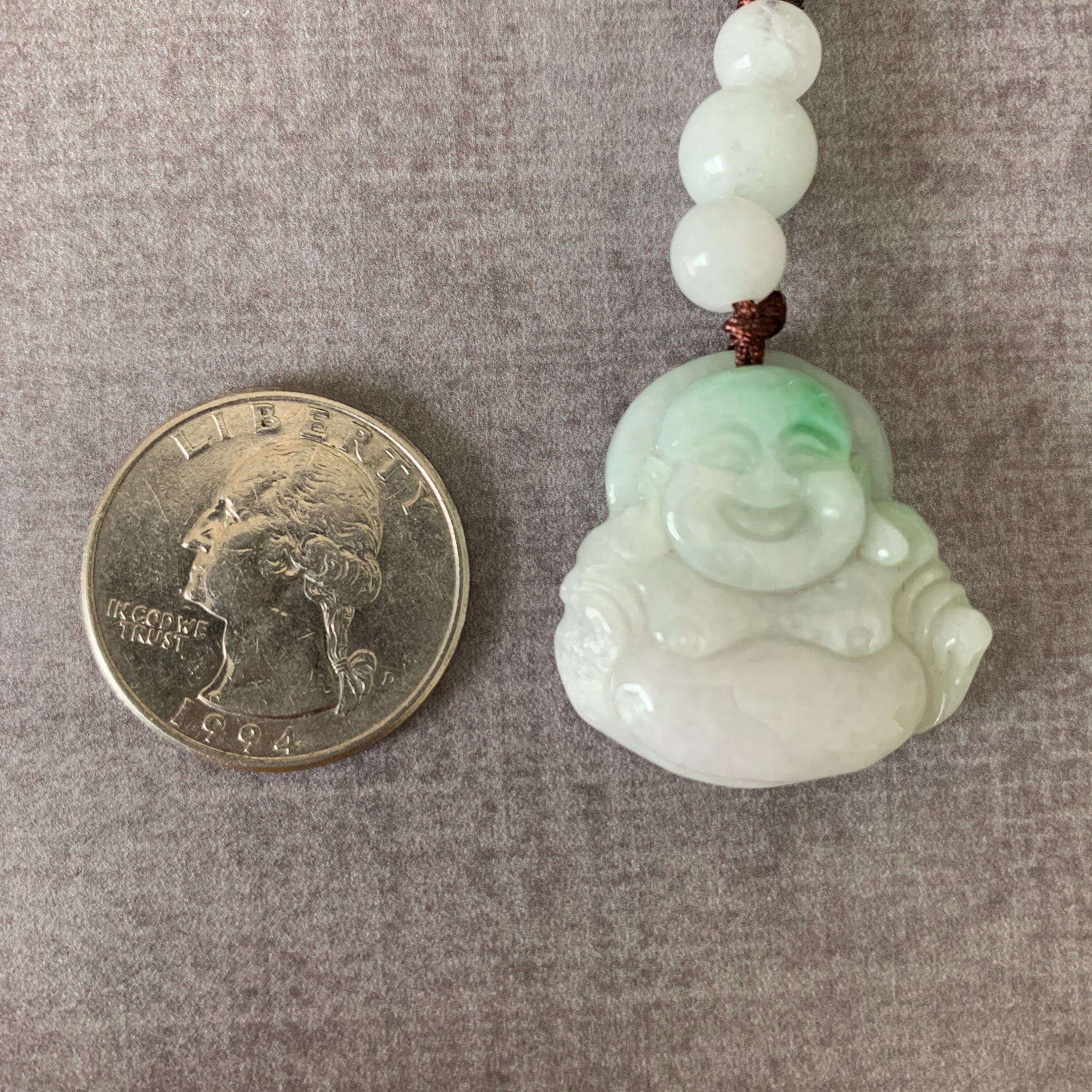 Jadeite Jade Buddha Carved Pendant Purse Car Charm, YW-0110-1646848425 - AriaDesignCollection