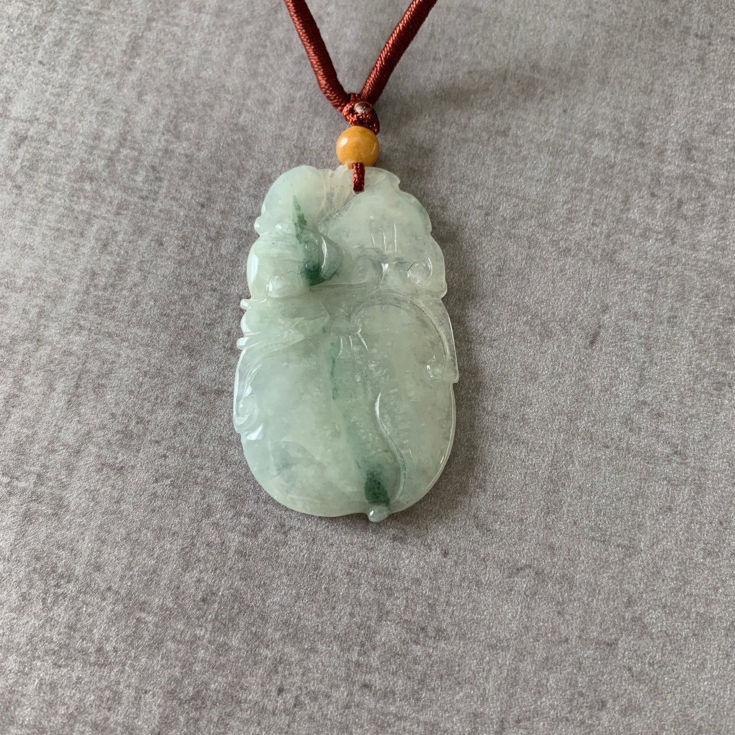 Jadeite Jade Peach Carved Necklace, Peach Jade Necklace, Jade Pendant, YW-0110-1646848234 - AriaDesignCollection