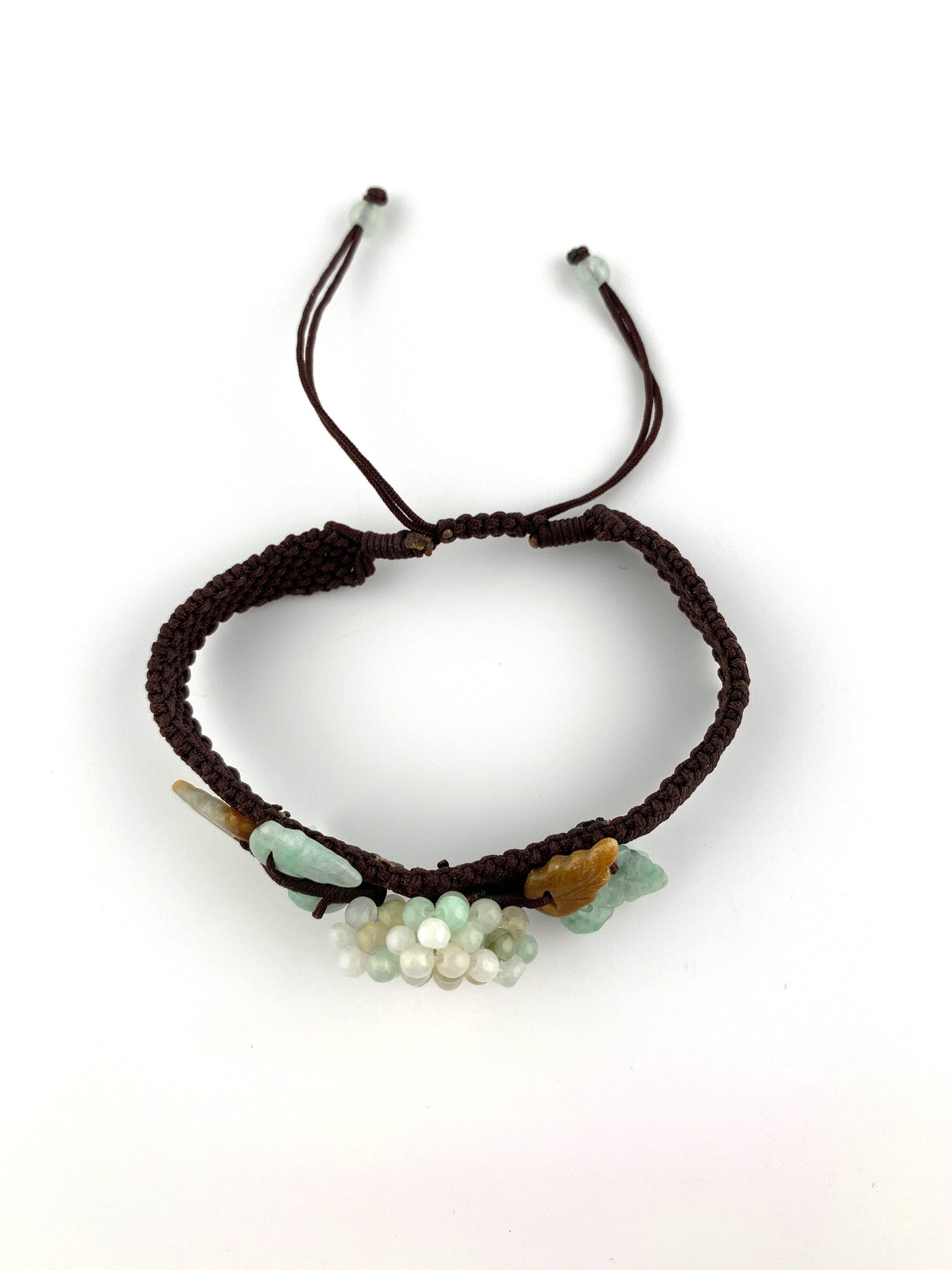 Jadeite Jade Cubed Flower Carved Bracelet, Flower Bracelet, Jade Floral Bracelet, YW-0110-1646760166 - AriaDesignCollection
