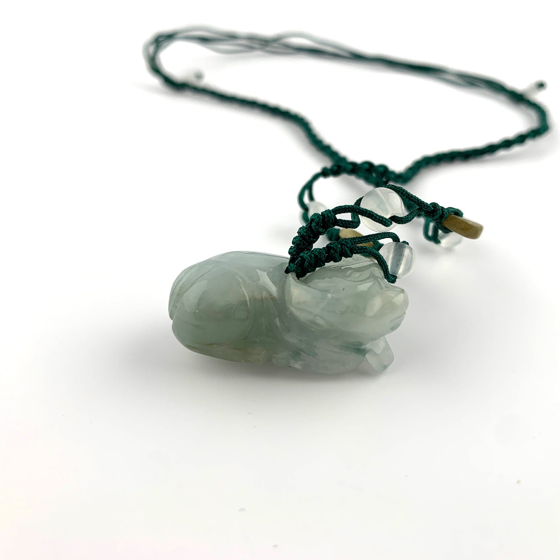 Jadeite Jade Ox Bull Cow Chinese Zodiac Carved Pendant Necklace, YW-0321-1646759918 - AriaDesignCollection