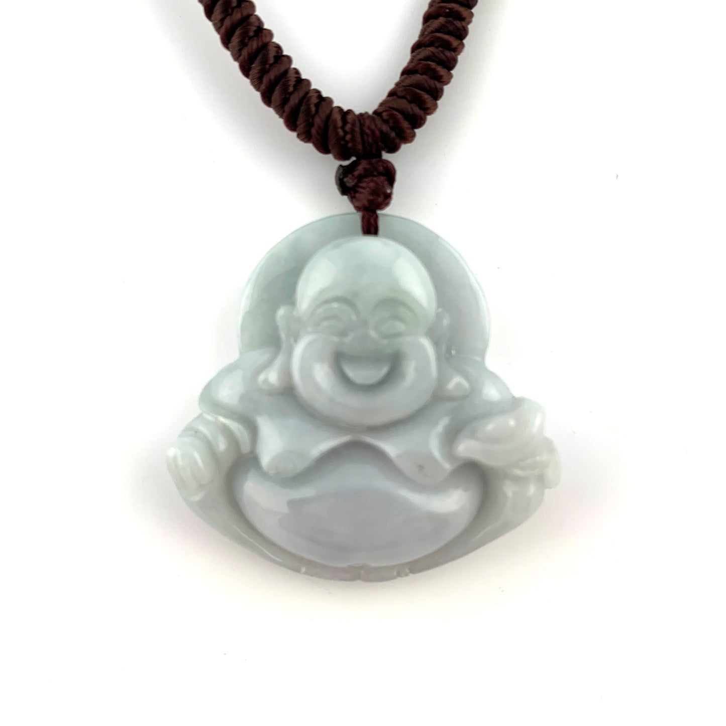 Jadeite Jade Buddha Carved Pendant, Happy Laughing Buddha, Budai, YW-0110-1647022665 - AriaDesignCollection