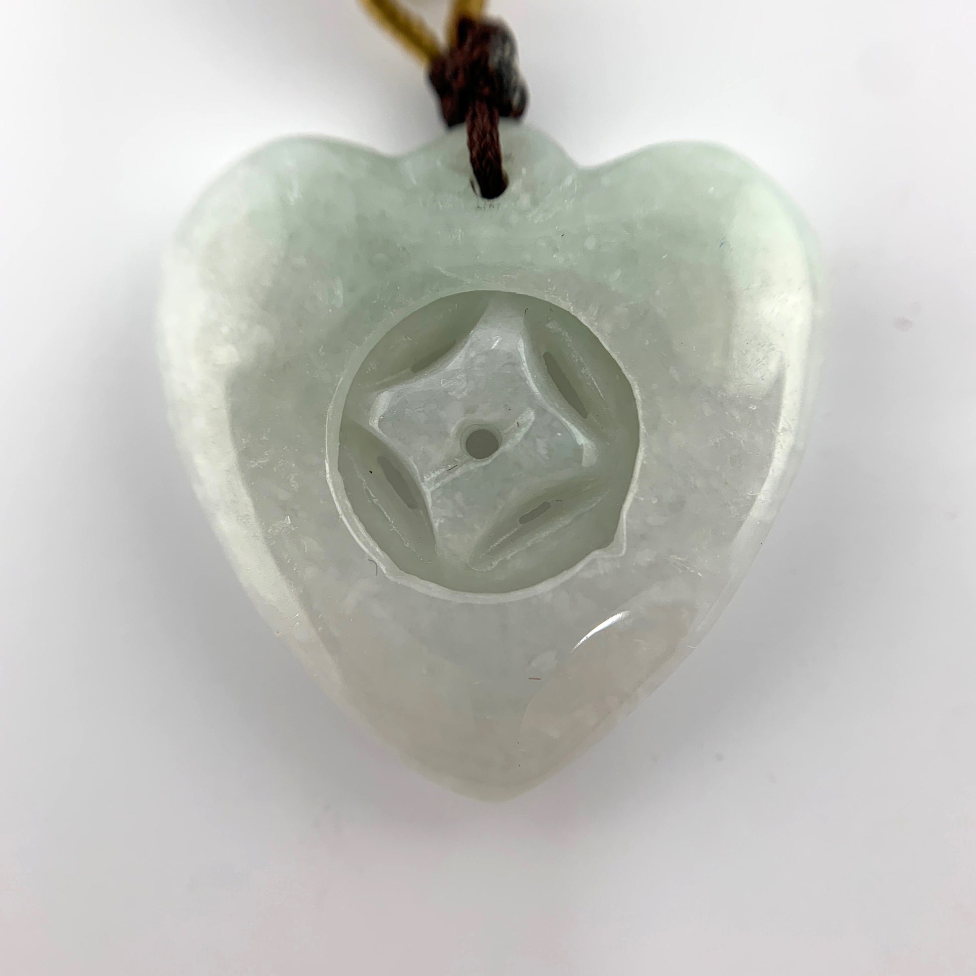 Jadeite Heart Carved Pendant Necklace, YW-0110-1647022552 - AriaDesignCollection