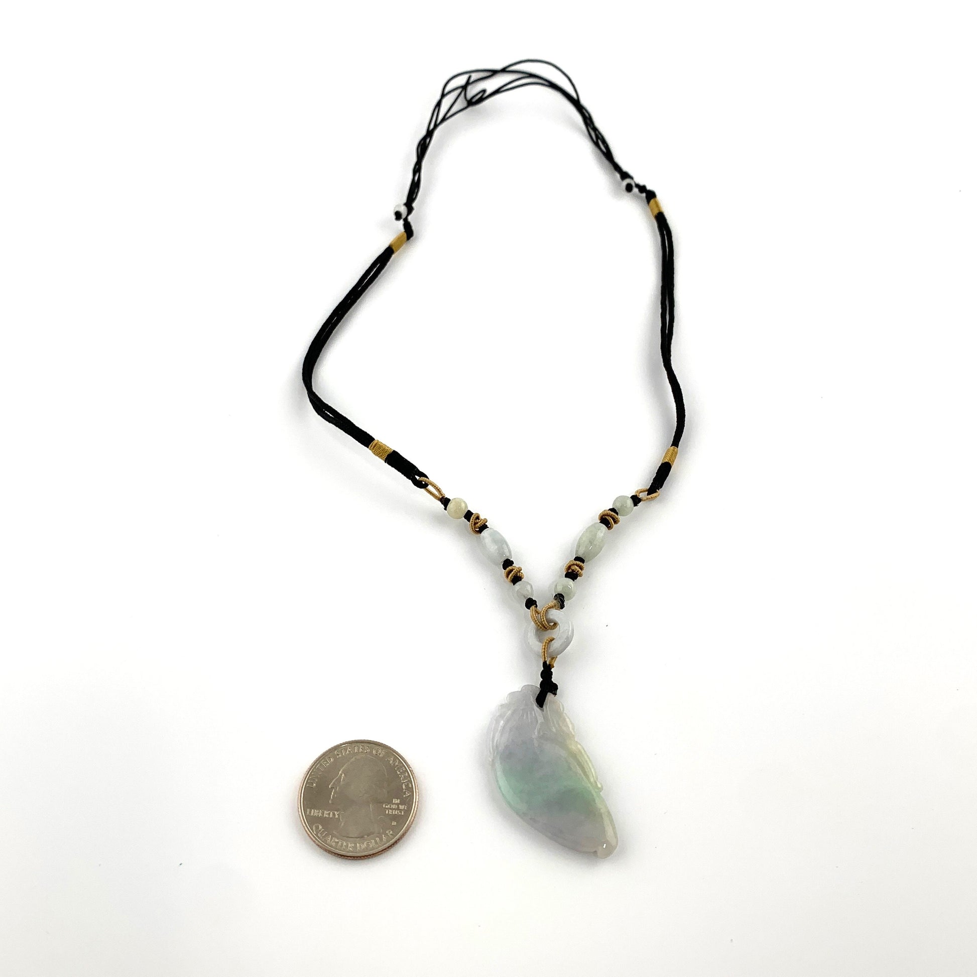 Jadeite Jade Peach Carved Necklace, YW-0110-1647022262 - AriaDesignCollection