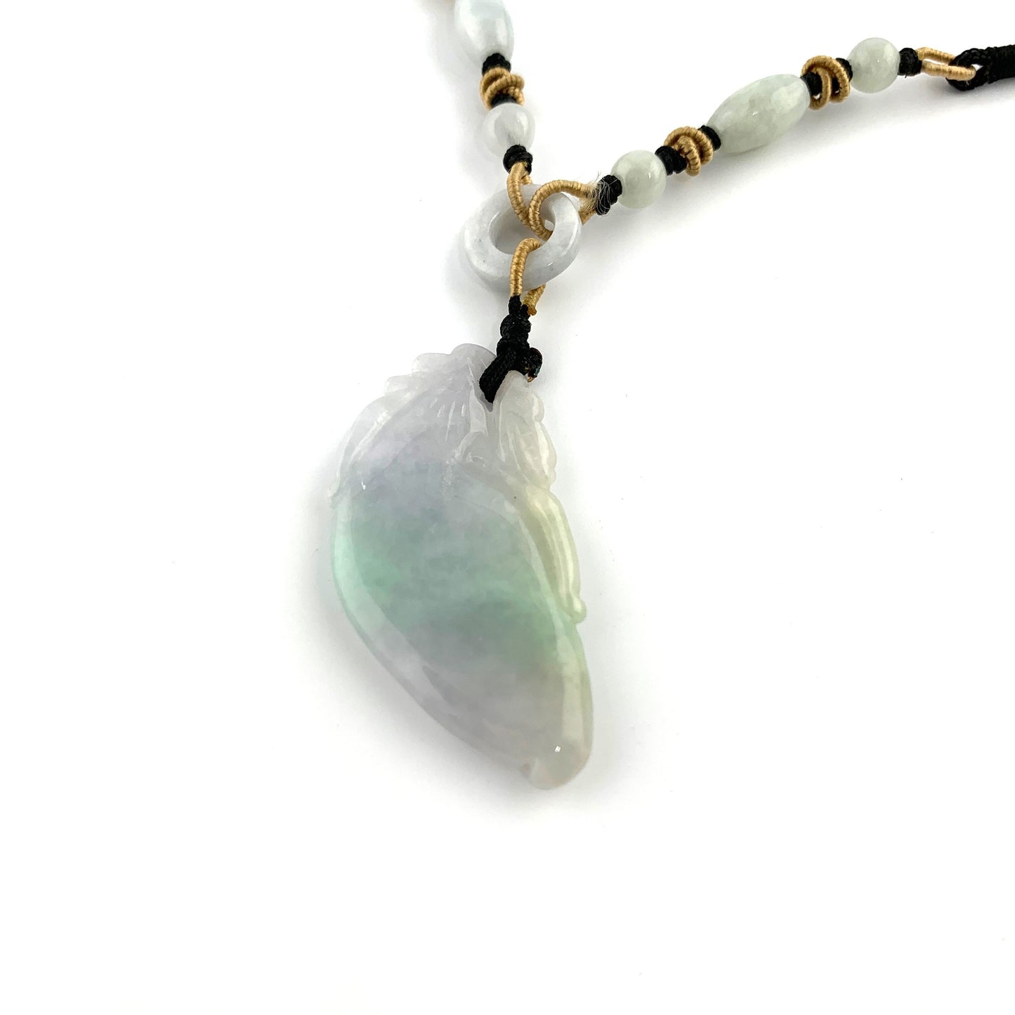 Jadeite Jade Peach Carved Necklace, YW-0110-1647022262 - AriaDesignCollection