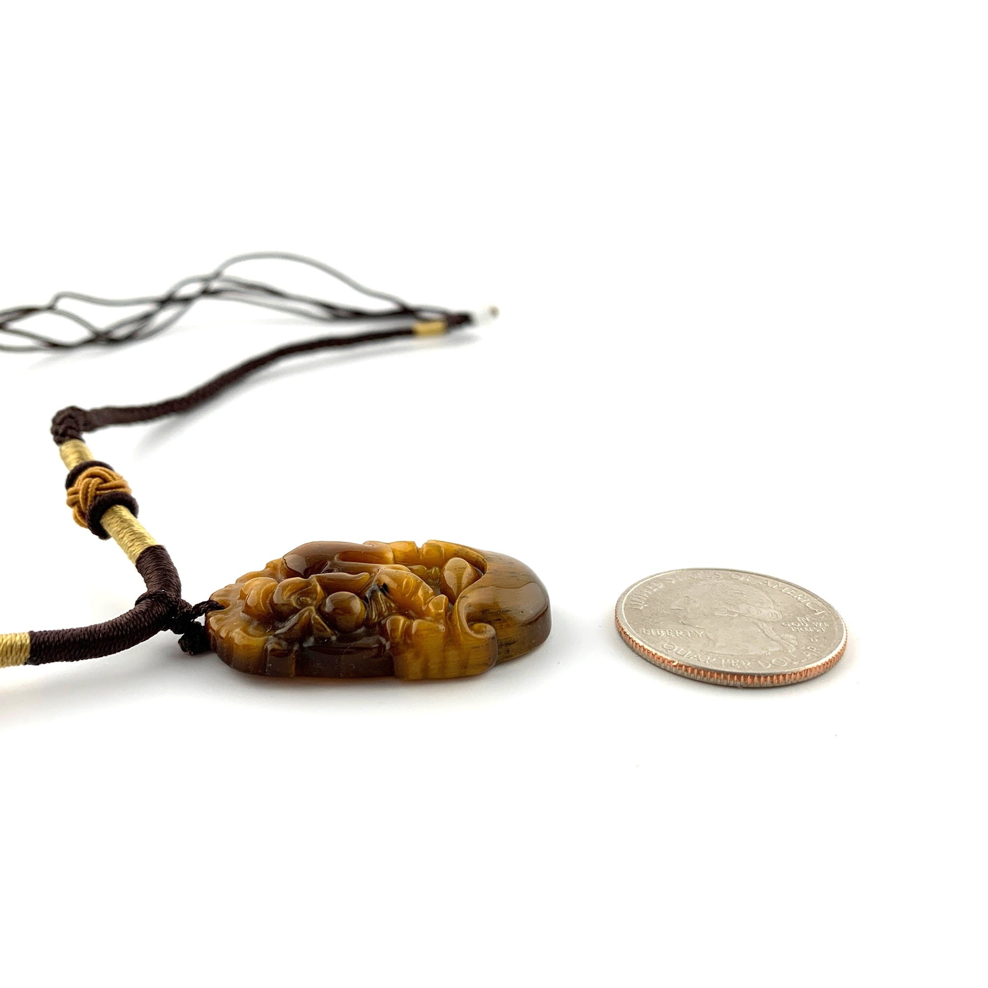 Tiger Eye Pig Chinese Zodiac Carved Pendant Necklace, YW-0110-1646934912 - AriaDesignCollection