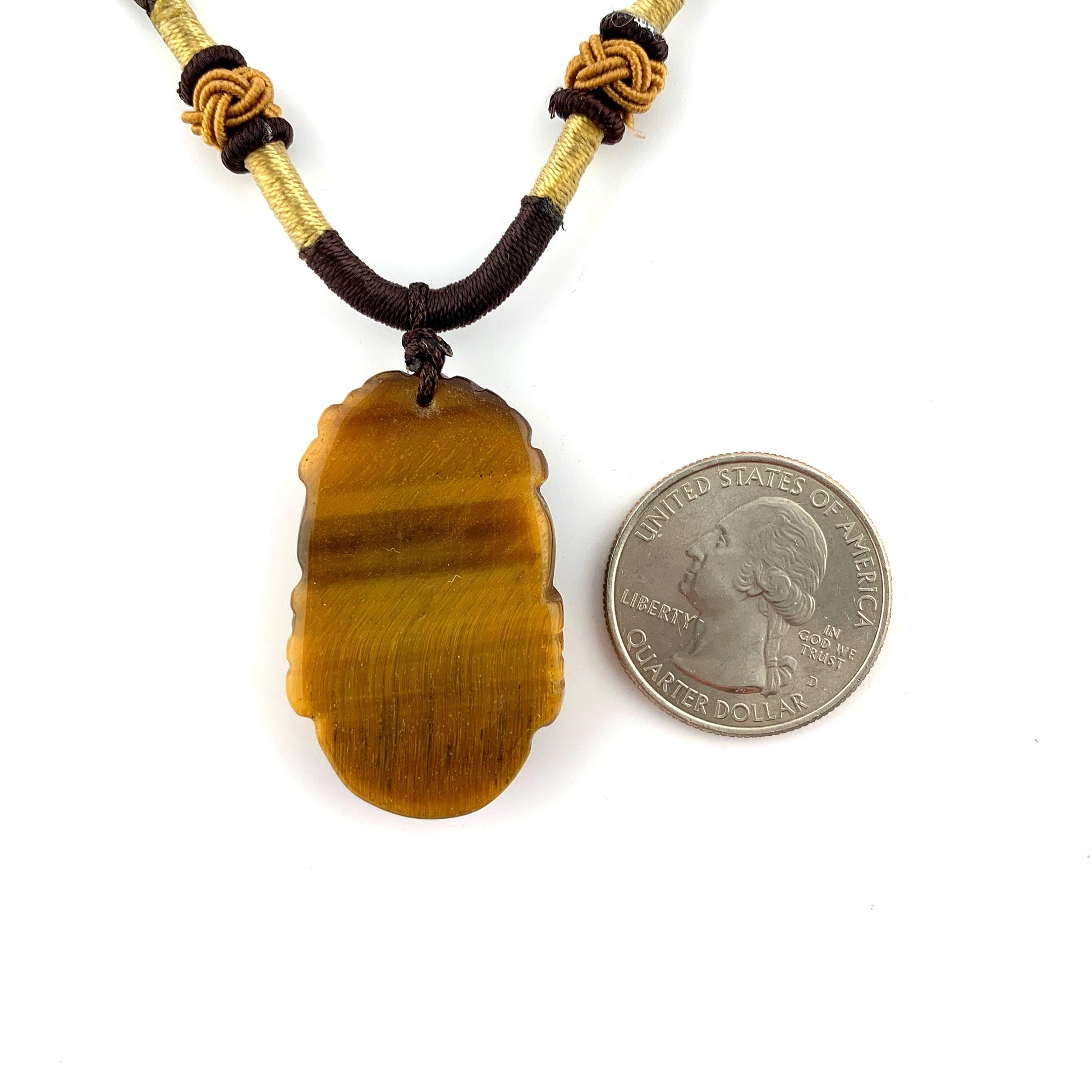 Tiger Eye Pig Chinese Zodiac Carved Pendant Necklace, YW-0110-1646934912 - AriaDesignCollection