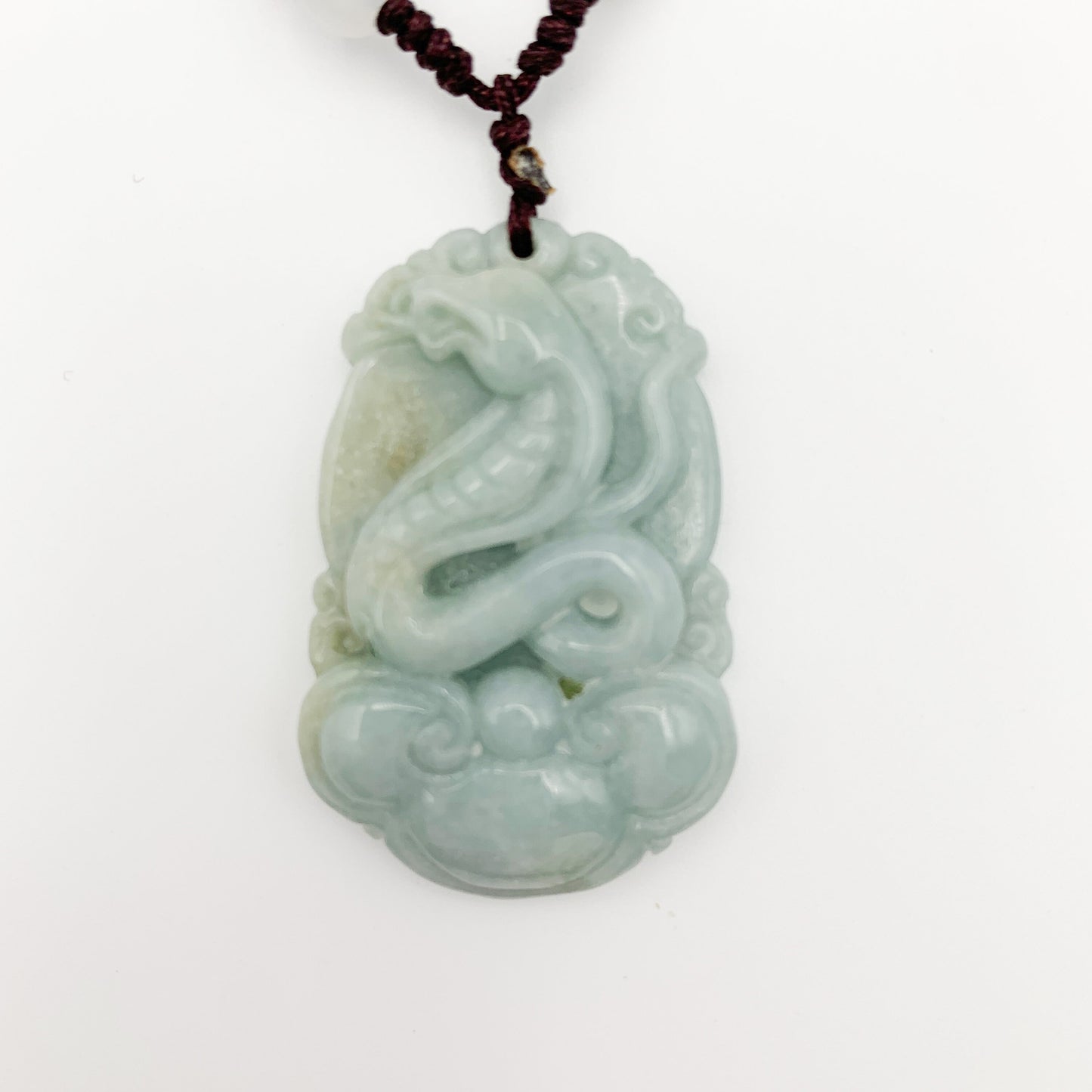 Jadeite Jade Snake Chinese Zodiac Carved Pendant Necklace, YW-0110-1646804477 - AriaDesignCollection
