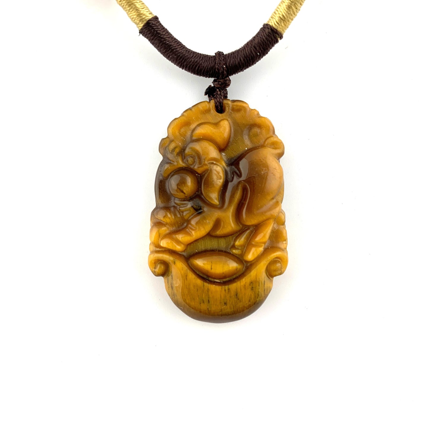 Tiger Eye Pig Chinese Zodiac Carved Pendant Necklace, YW-0110-1646934912 - AriaDesignCollection