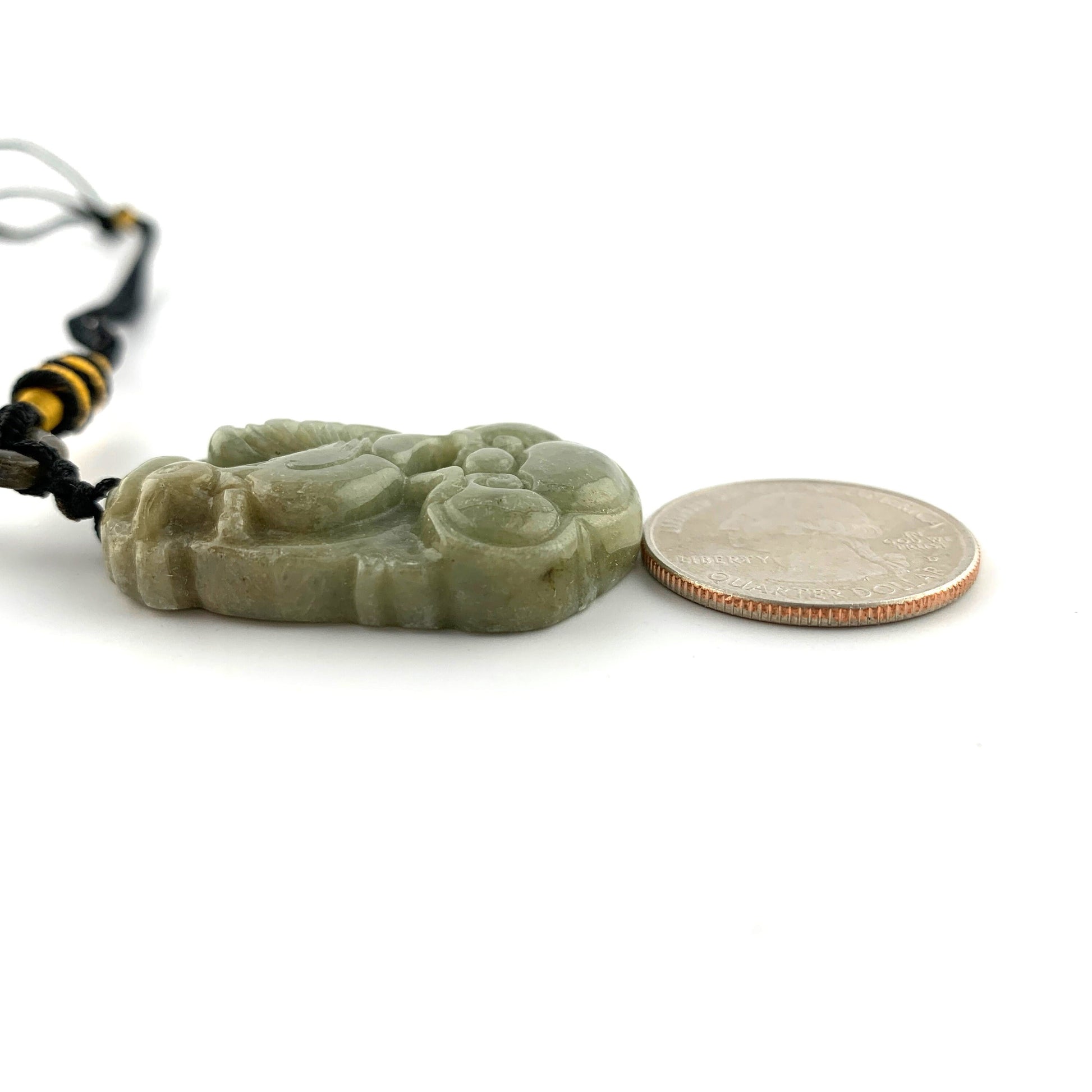 Jadeite Jade Rooster Chicken Chinese Zodiac Carved Rustic Pendant Necklace, YW-0110-1646929630 - AriaDesignCollection