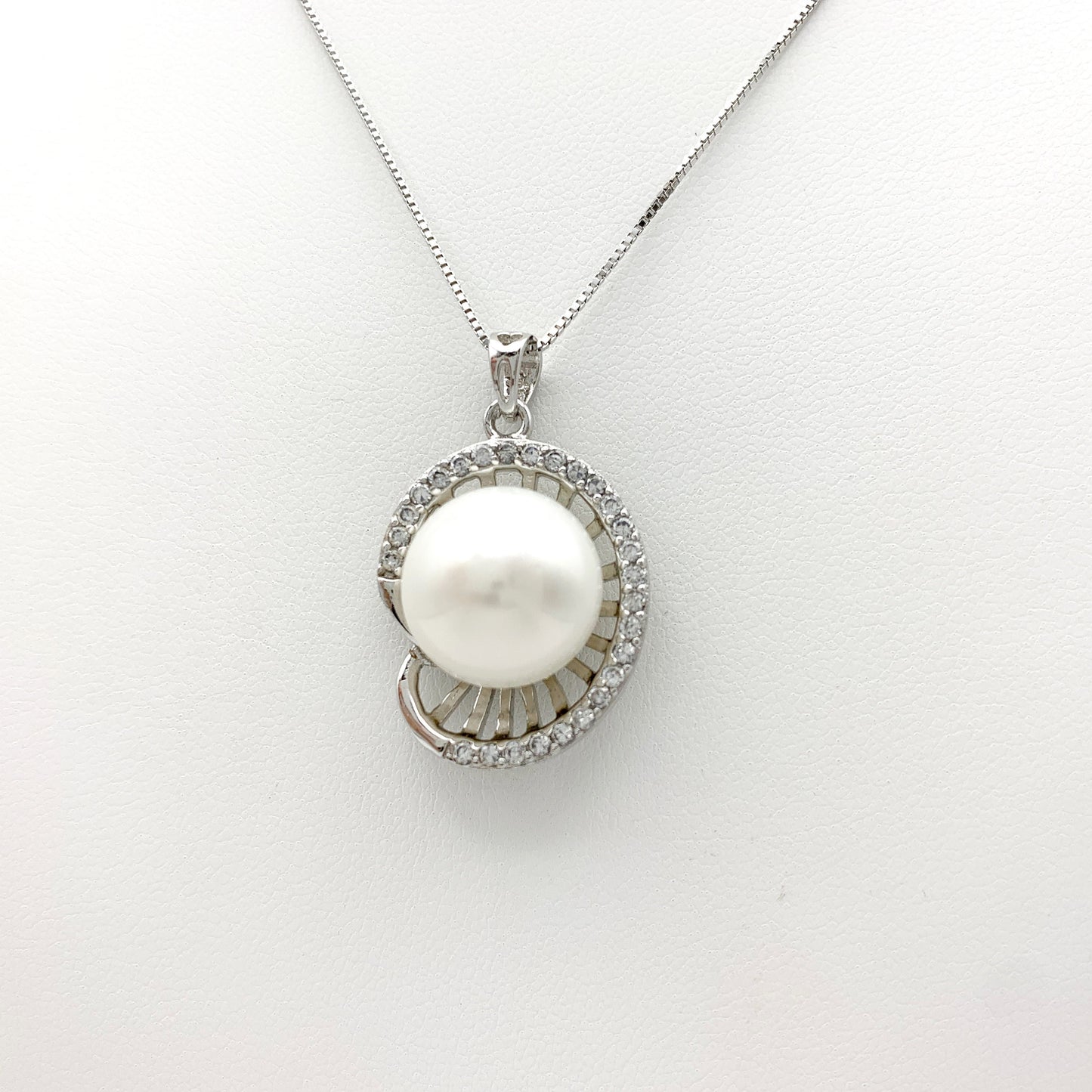 Sterling Silver Natural Freshwater Pearl Necklace, Pearl Necklace, Real Pearl, YW-0110-1646676278 - AriaDesignCollection