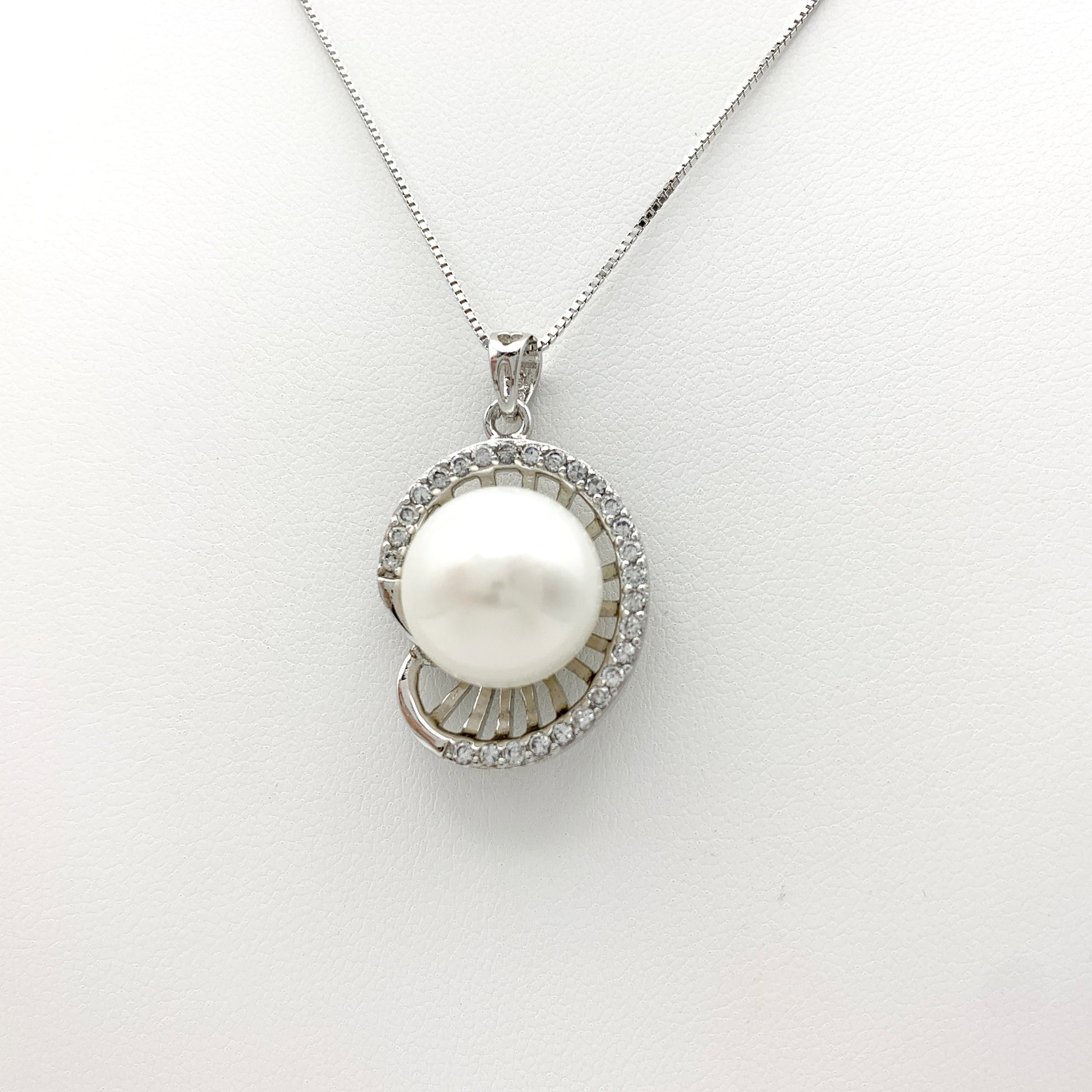 Sterling Silver Natural Freshwater Pearl Necklace, Pearl Necklace, Real Pearl, YW-0110-1646676278 - AriaDesignCollection