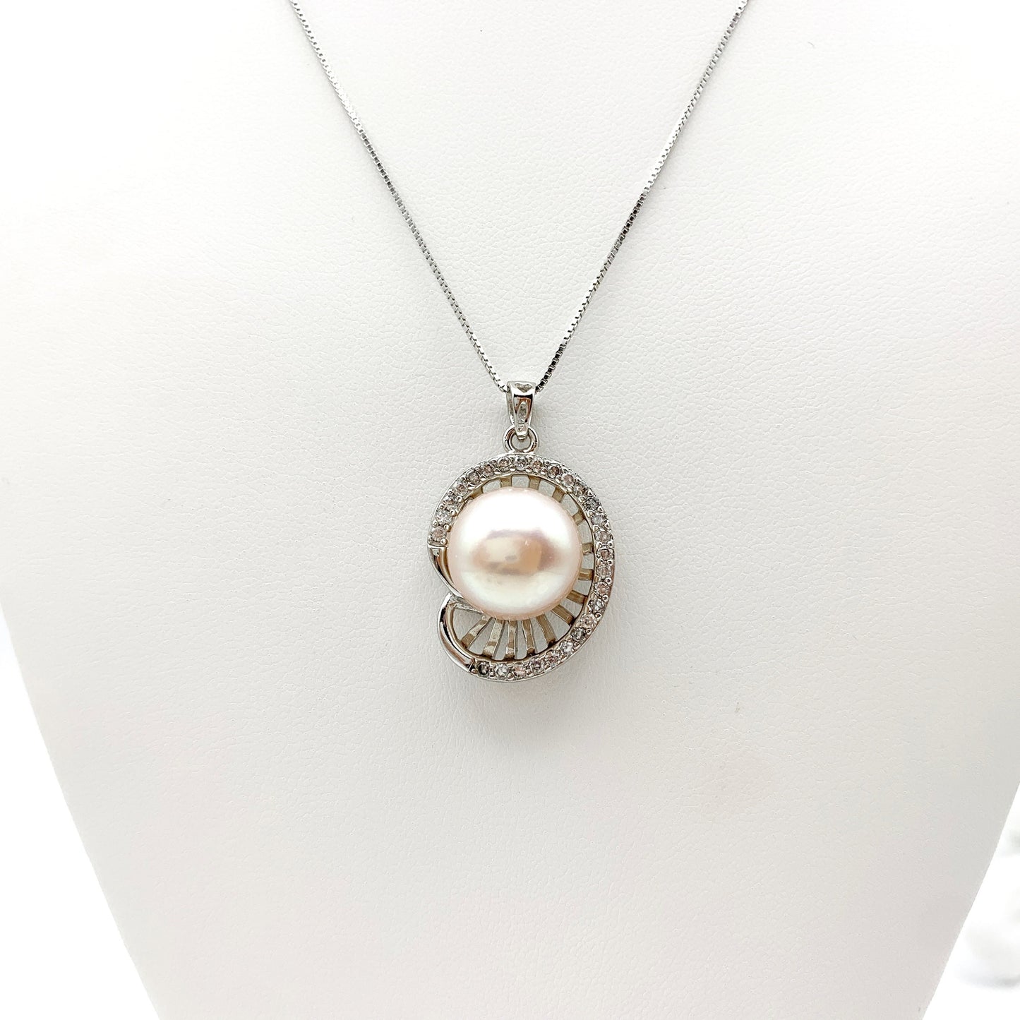 Sterling Silver Natural Freshwater Pearl Necklace, Pearl Necklace, Real Pearl, YW-0110-1646676278 - AriaDesignCollection