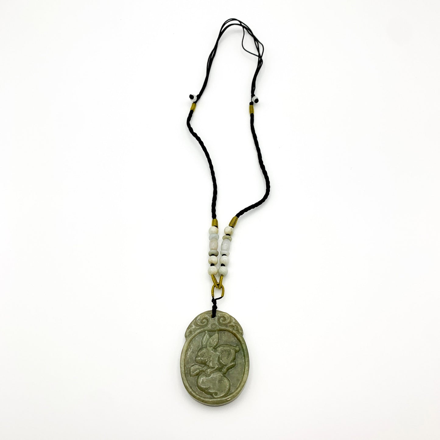 Jadeite Jade Rabbit Chinese Zodiac Carved Pendant, YW-0110-1646675825 - AriaDesignCollection