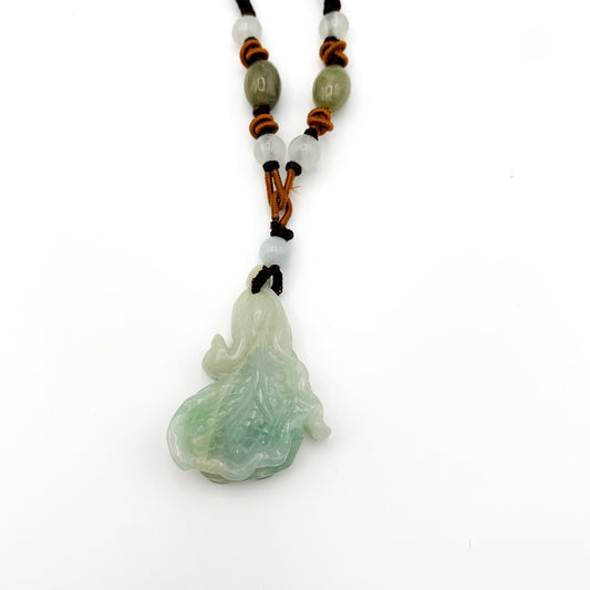 Jadeite Jade Cabbage Necklace, Jade Pendant, Jade Necklace, Feng Shui Necklace, YW-0110-1646675267 - AriaDesignCollection