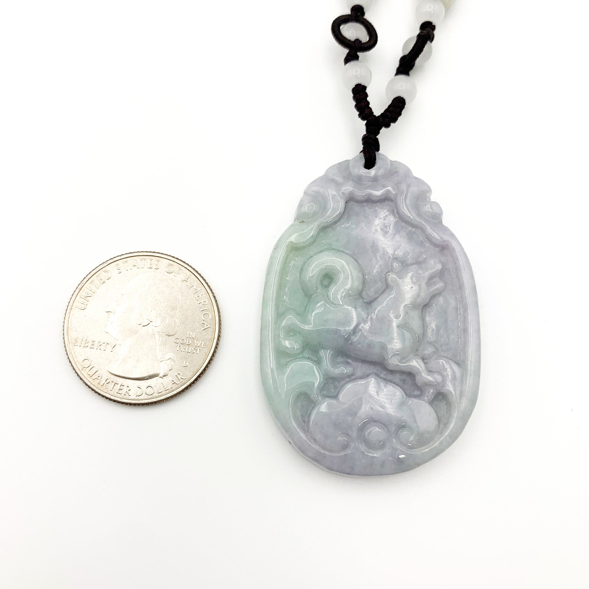 Jadeite Jade Dog Chinese Zodiac Carved Pendant Necklace, YW-0110-1646608995 - AriaDesignCollection