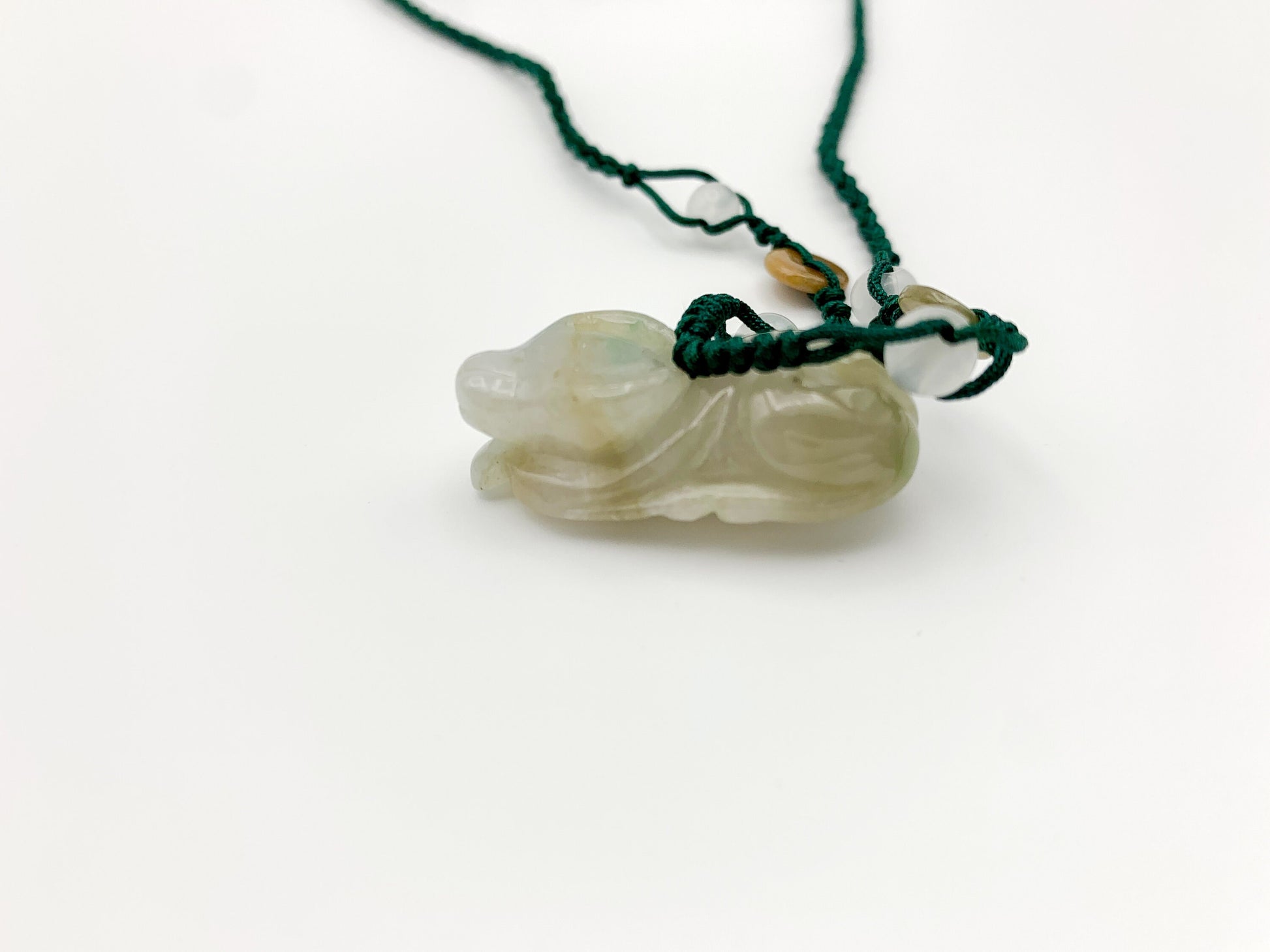 Jadeite Jade Ox Bull Cow Chinese Zodiac Carved Pendant Necklace, YW-0110-1646545411 - AriaDesignCollection