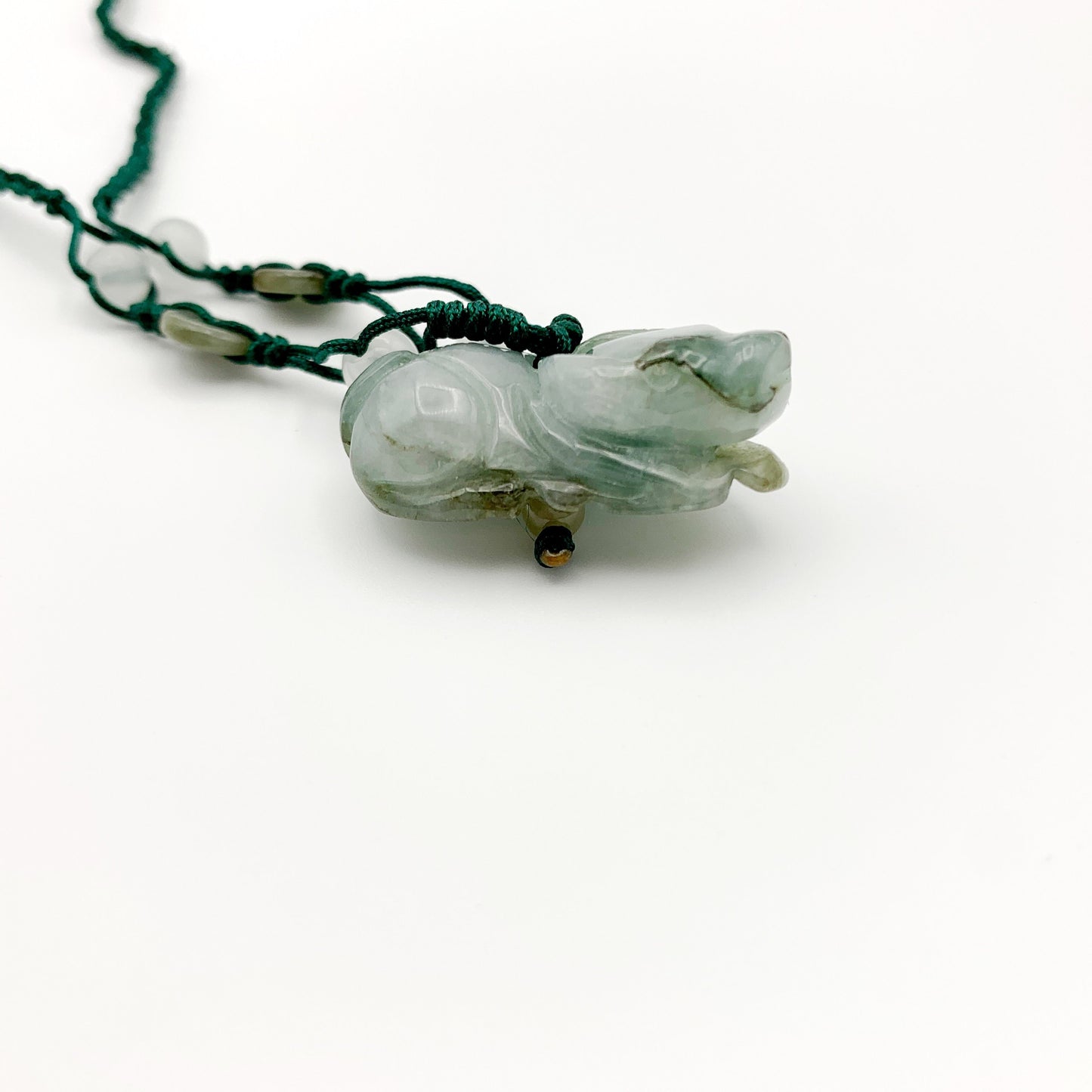 Jadeite Jade Ox Bull Cow Chinese Zodiac Carved Pendant Necklace, YW-0110-1646545381 - AriaDesignCollection