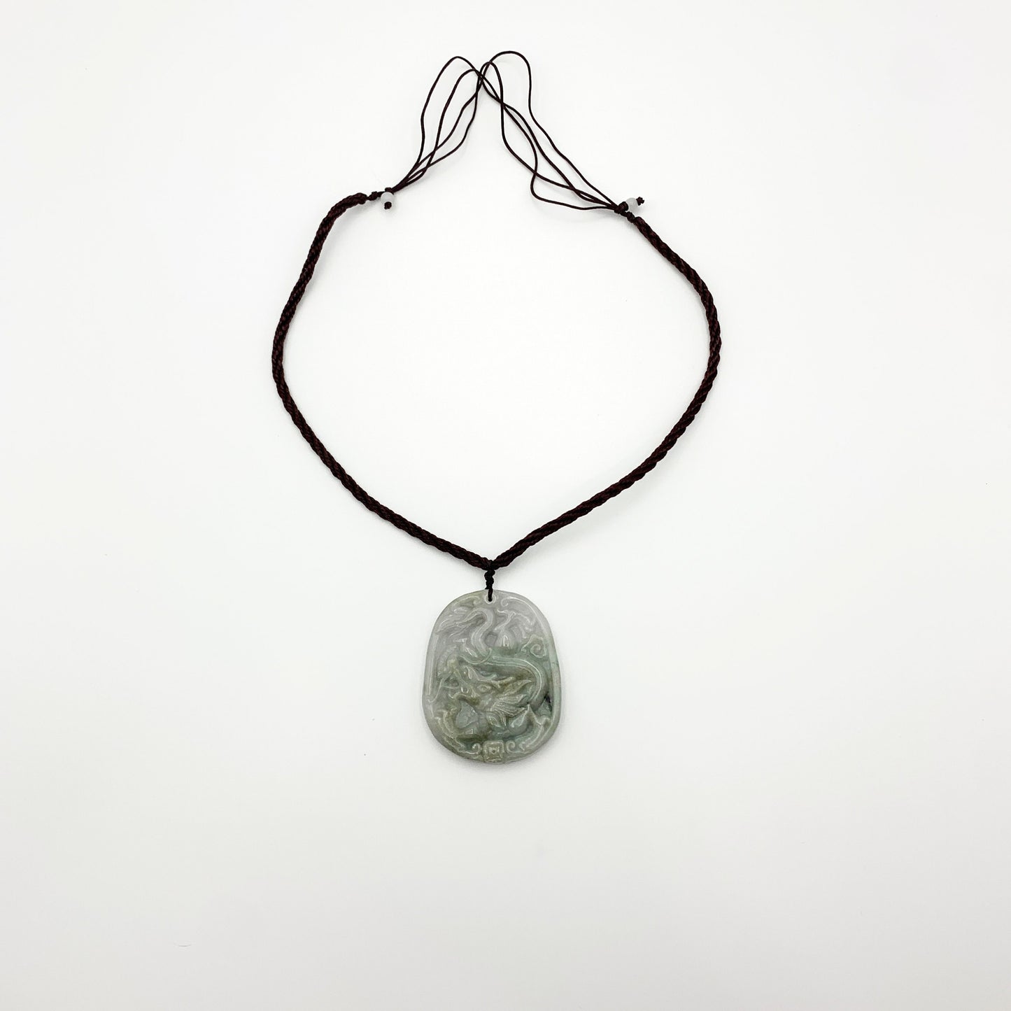 Jadeite Jade Dragon Chinese Zodiac Carved Pendant Necklace, YW-0110-1646517680 - AriaDesignCollection