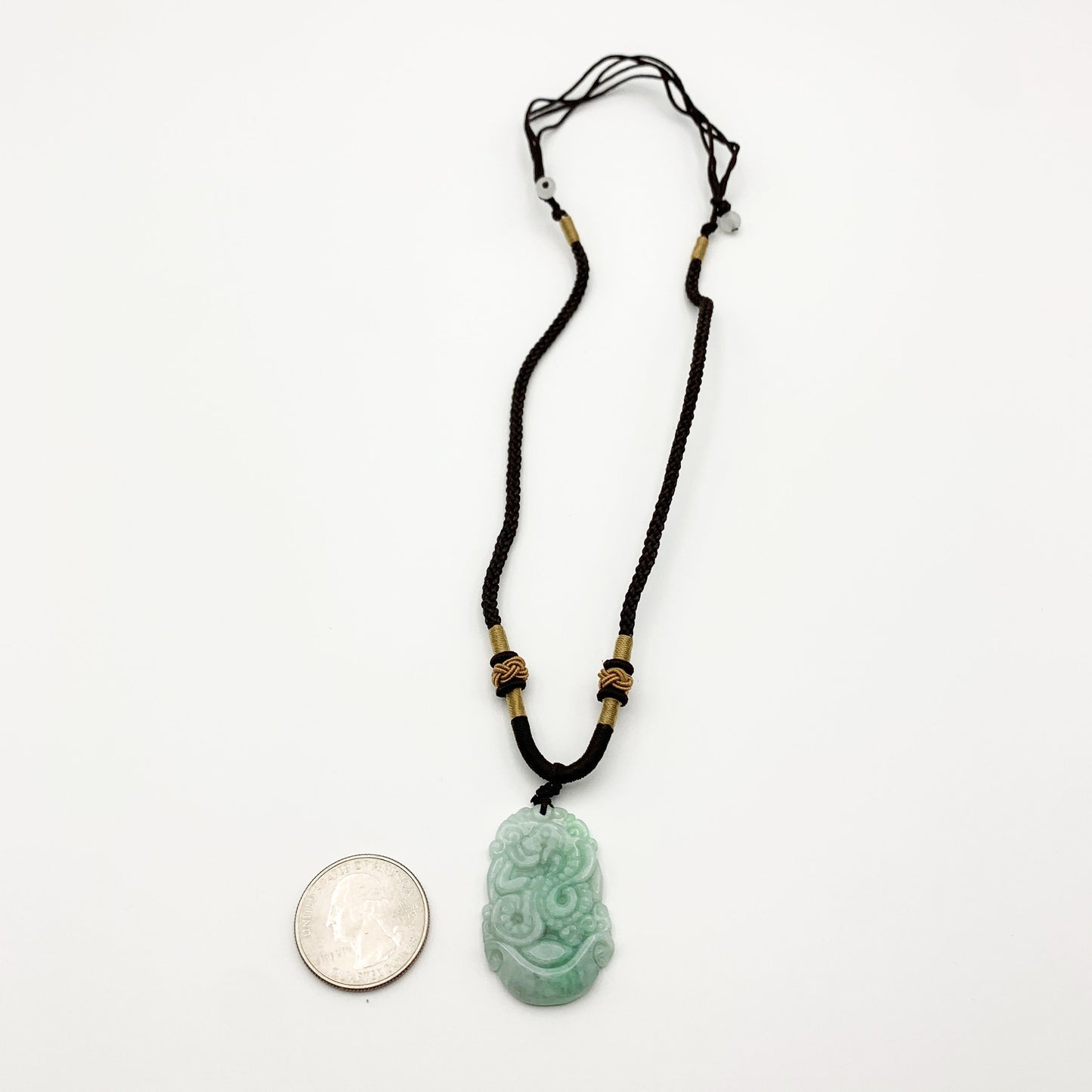 Jadeite Jade Snake Chinese Zodiac Carved Pendant Necklace, YW-0110-1646517462 - AriaDesignCollection