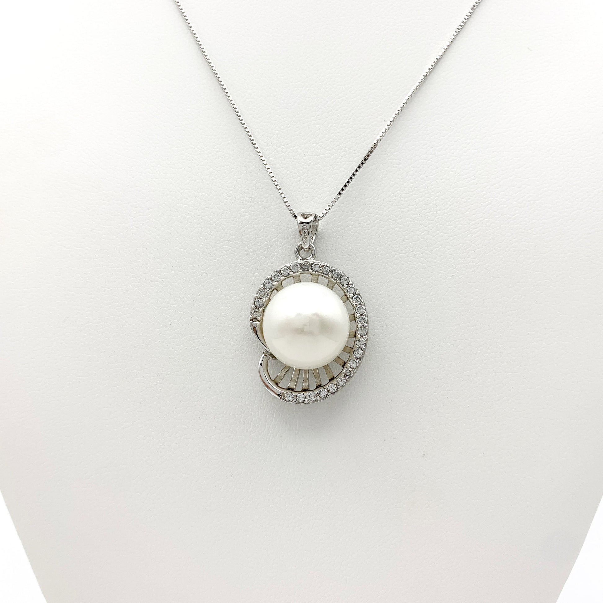 Sterling Silver Natural Freshwater Pearl Necklace, Pearl Necklace, Real Pearl, YW-0110-1646676278 - AriaDesignCollection