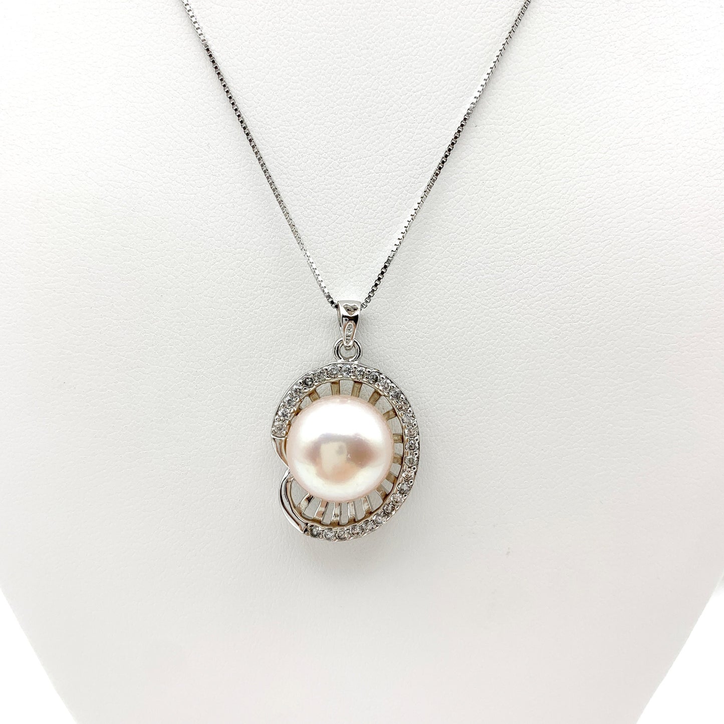 Sterling Silver Natural Freshwater Pearl Necklace, Pearl Necklace, Real Pearl, YW-0110-1646676278 - AriaDesignCollection