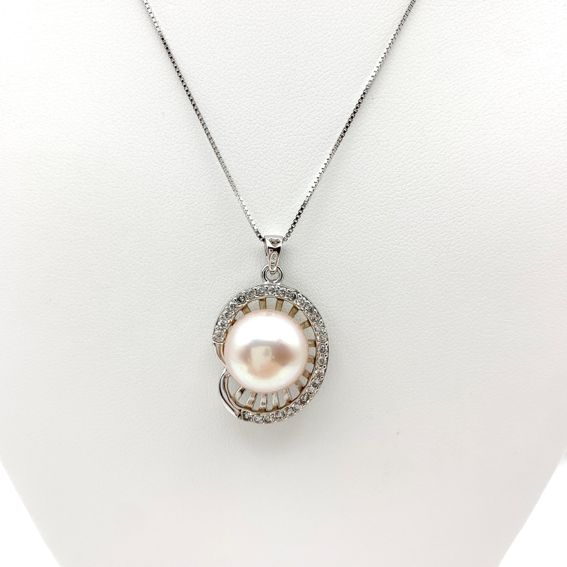 Sterling Silver Natural Freshwater Pearl Necklace, Pearl Necklace, Real Pearl, YW-0110-1646676278 - AriaDesignCollection
