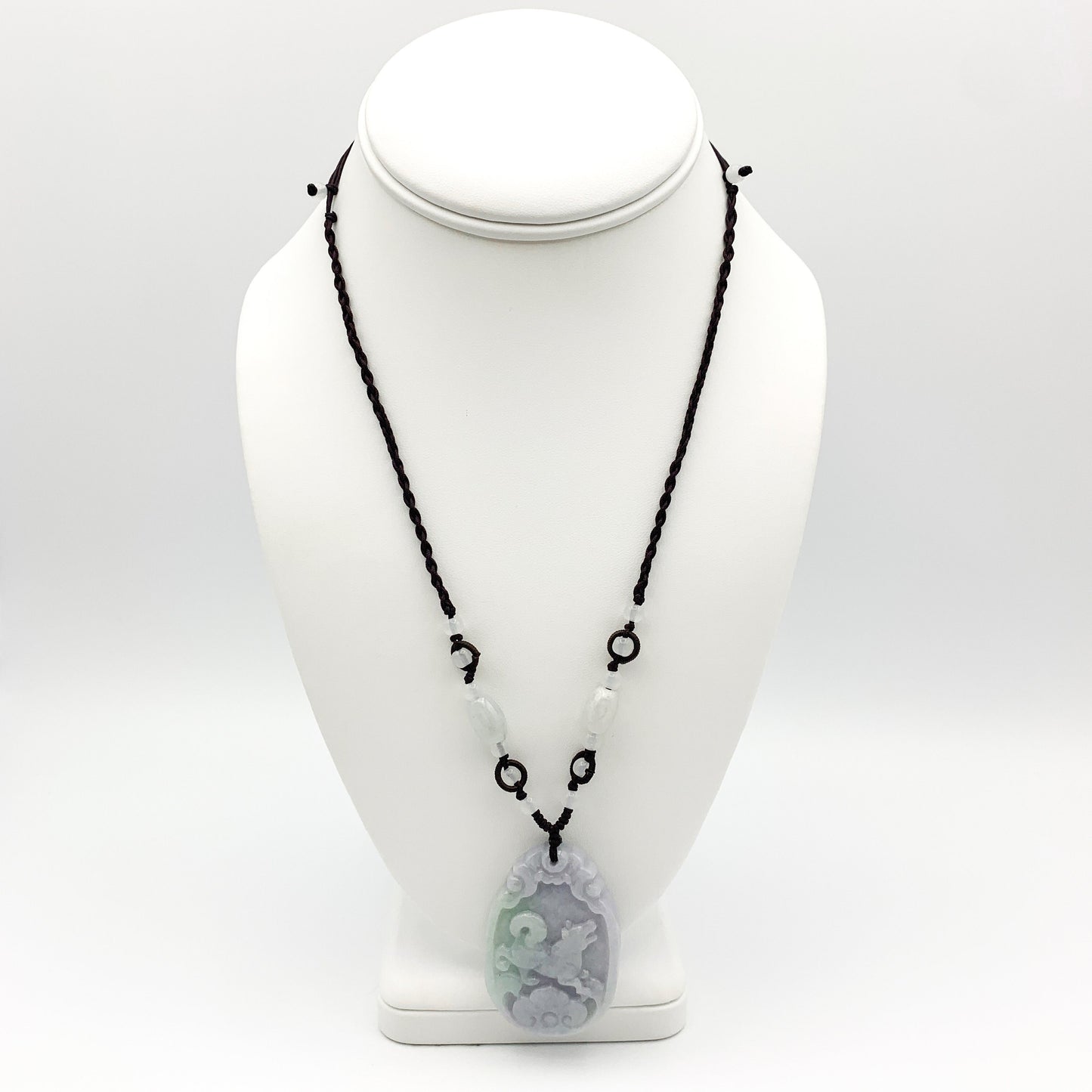 Jadeite Jade Dog Chinese Zodiac Carved Pendant Necklace, YW-0110-1646608995 - AriaDesignCollection