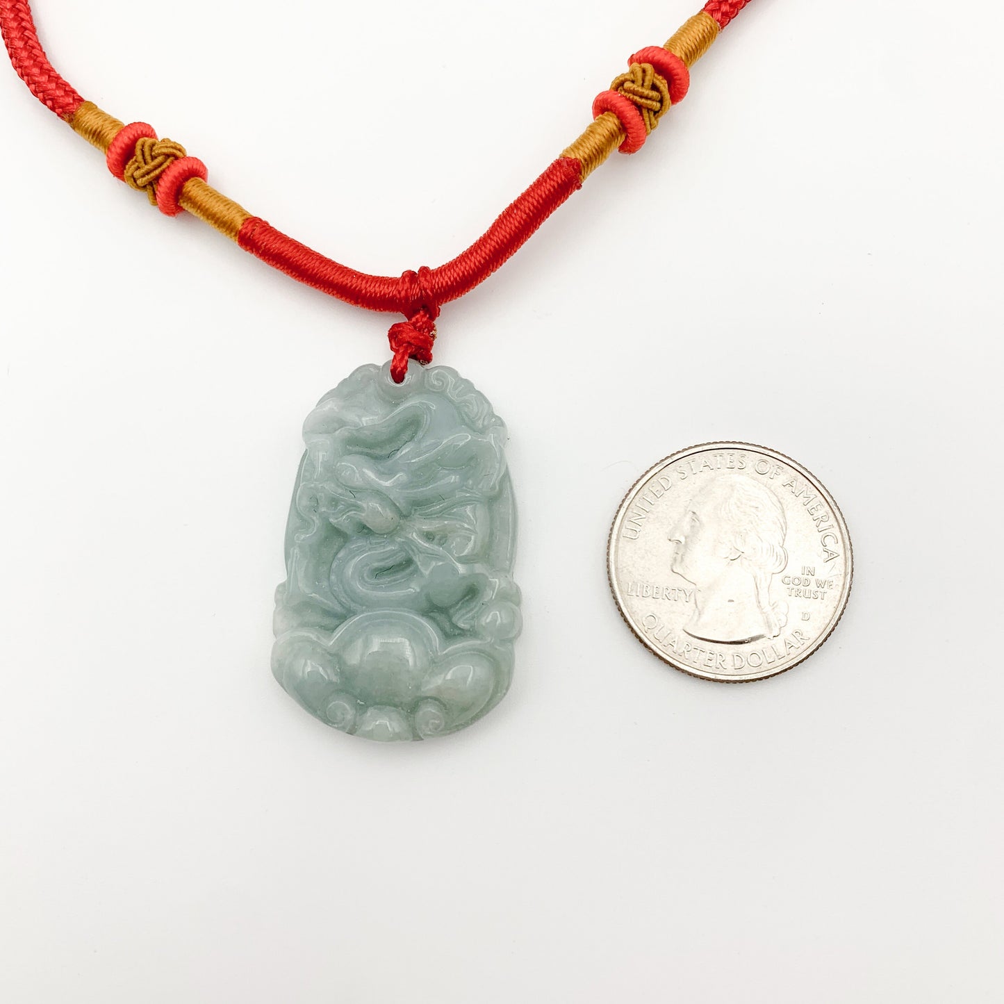 Jadeite Jade Dragon Chinese Zodiac Carved Pendant Necklace, YW-0110-1646545905 - AriaDesignCollection