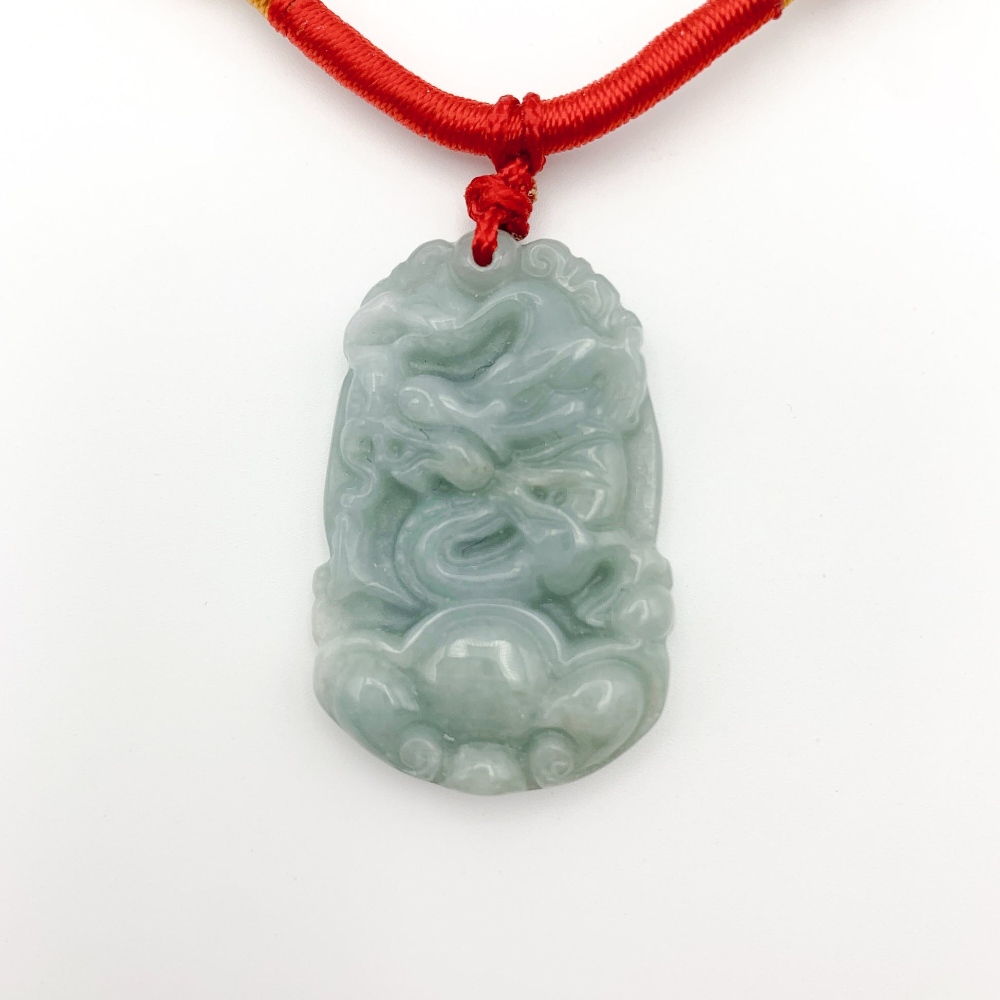 Jadeite Jade Dragon Chinese Zodiac Carved Pendant Necklace, YW-0110-1646545905 - AriaDesignCollection