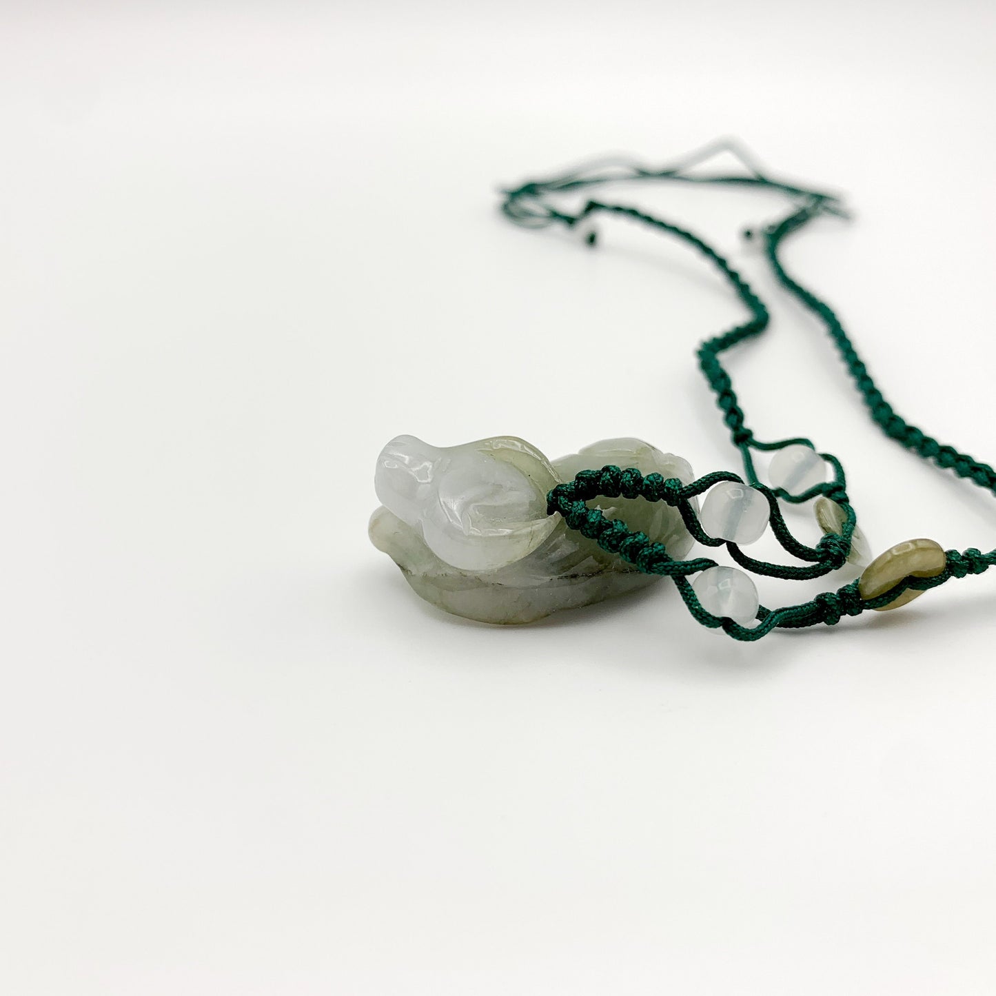 Jadeite Jade Ox Bull Cow Chinese Zodiac Carved Pendant Necklace, YW-0110-1646545944 - AriaDesignCollection