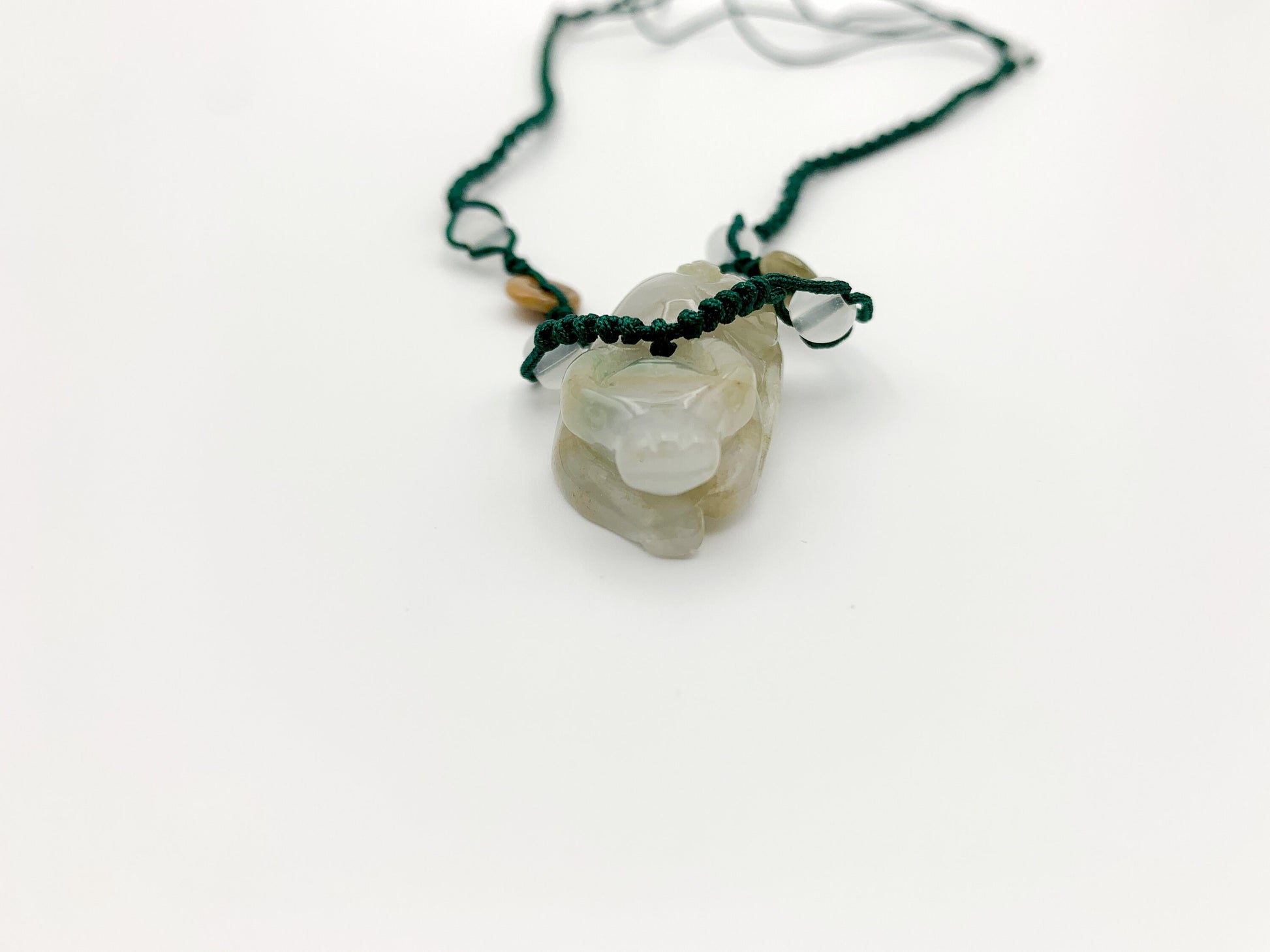 Jadeite Jade Ox Bull Cow Chinese Zodiac Carved Pendant Necklace, YW-0110-1646545411 - AriaDesignCollection