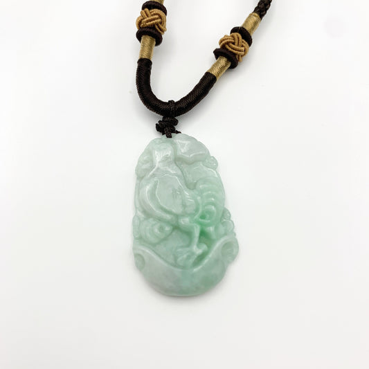 Jadeite Jade Rooster Chicken Chinese Zodiac Carved Pendant Necklace, YW-0110-1646517497 - AriaDesignCollection