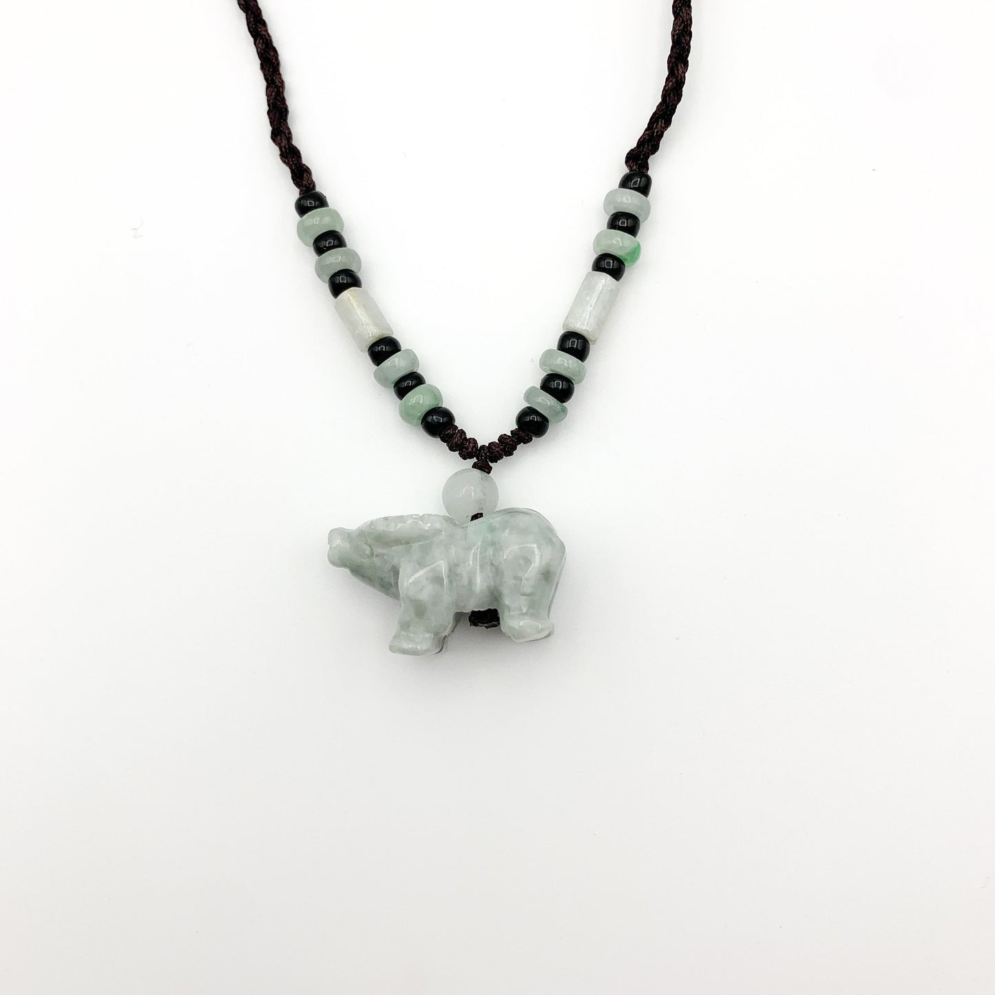 Small Jadeite Jade Ox Bull Cow Chinese Zodiac Carved Pendant Necklace, YW-0321-1646161898 - AriaDesignCollection