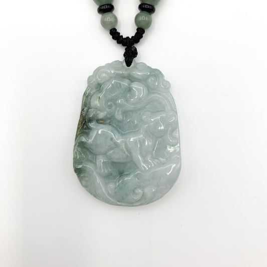 Jadeite Jade Rat Mouse Chinese Zodiac Carved Pendant Necklace, YW-0321-1646061401 - AriaDesignCollection