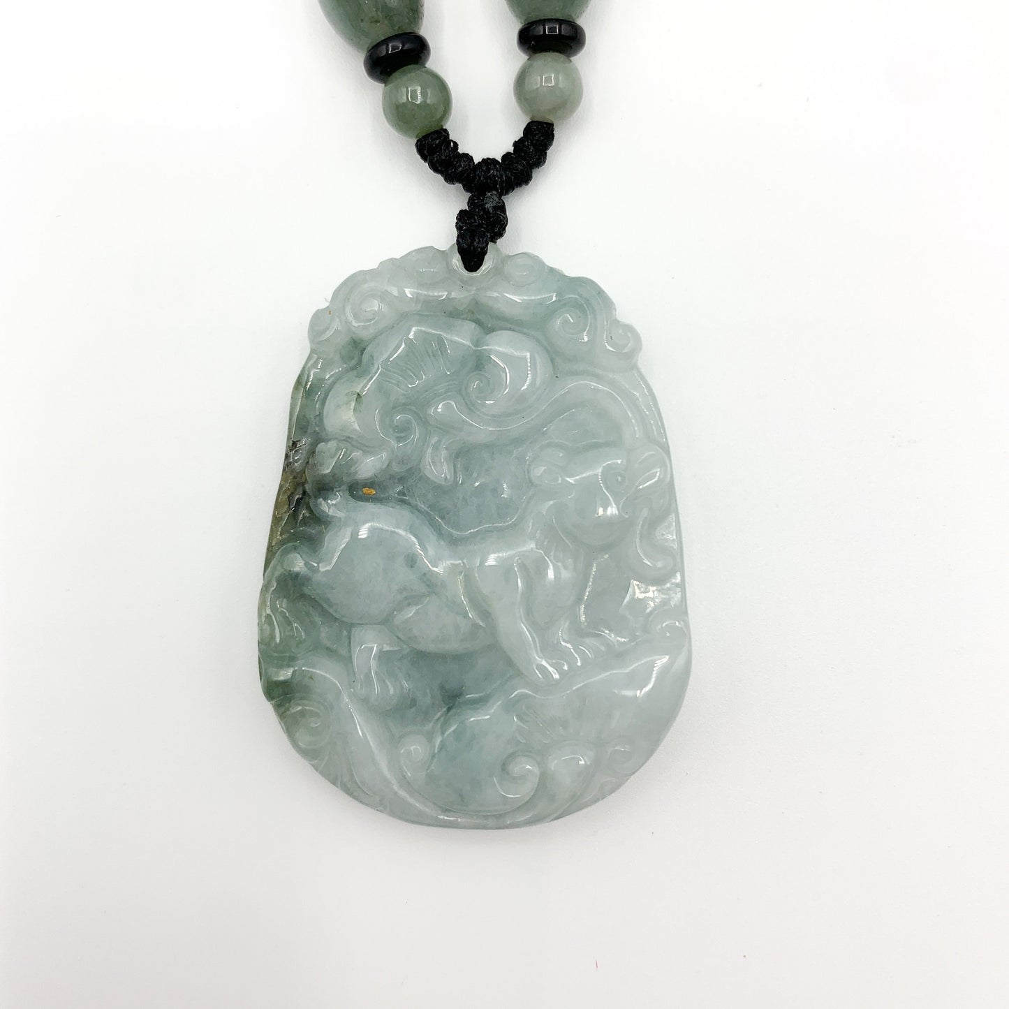 Jadeite Jade Rat Mouse Chinese Zodiac Carved Pendant Necklace, YW-0321-1646061401 - AriaDesignCollection