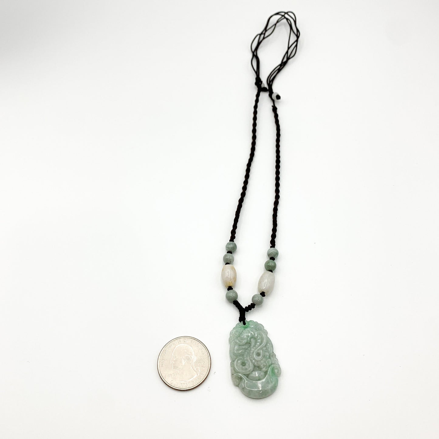 Jadeite Jade Snake Chinese Zodiac Carved Pendant Necklace, YW-0321-1645571220 - AriaDesignCollection