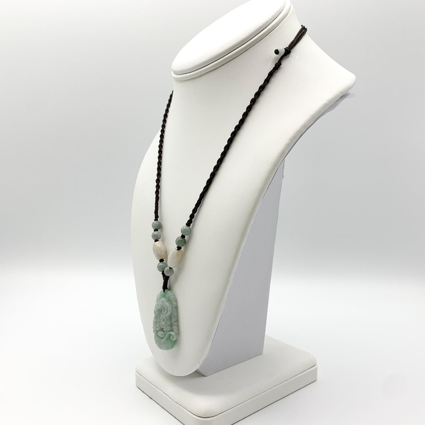 Jadeite Jade Snake Chinese Zodiac Carved Pendant Necklace, YW-0321-1645571220 - AriaDesignCollection